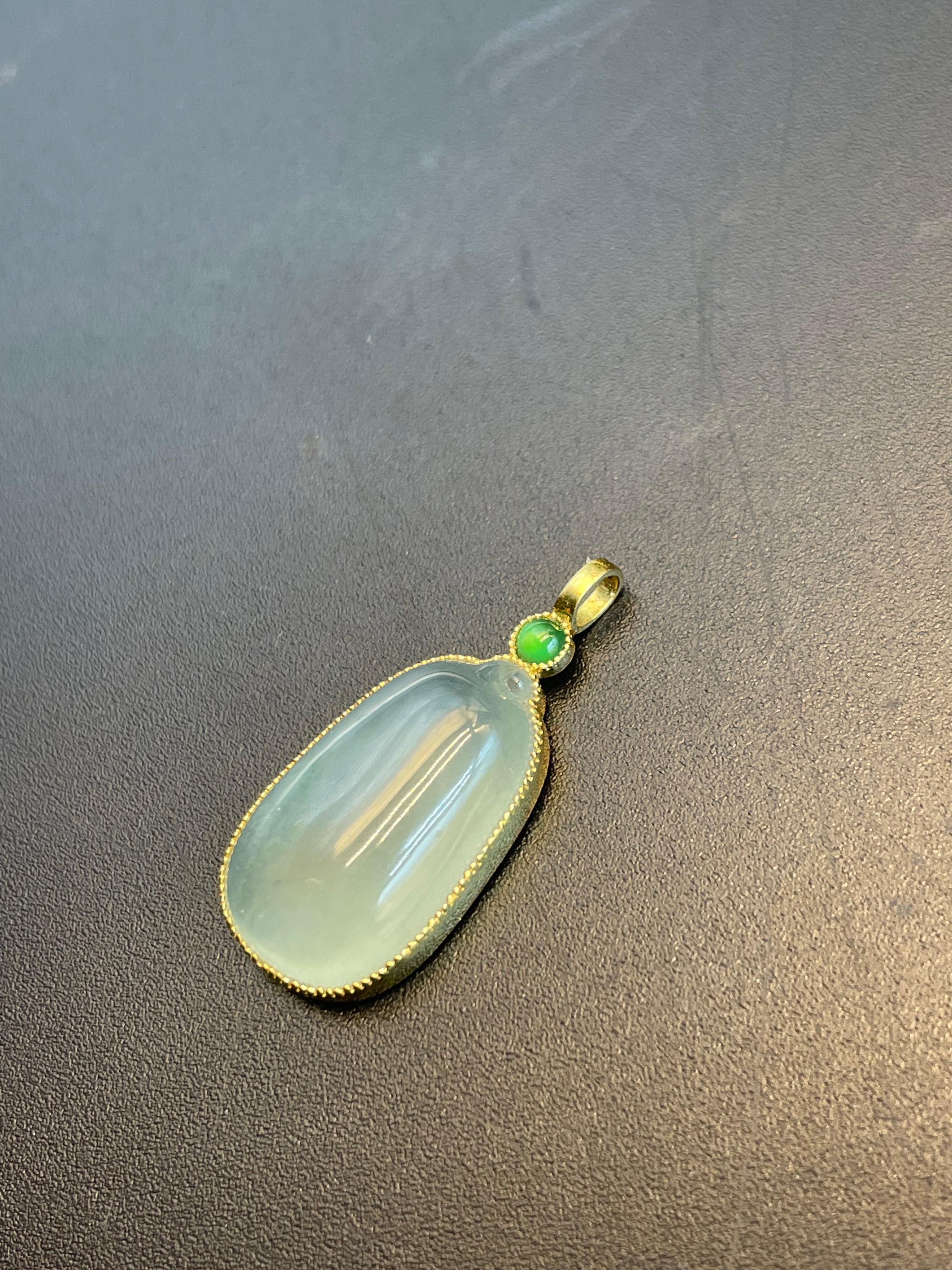 緬甸天然翡翠冰種福瓜吊墜