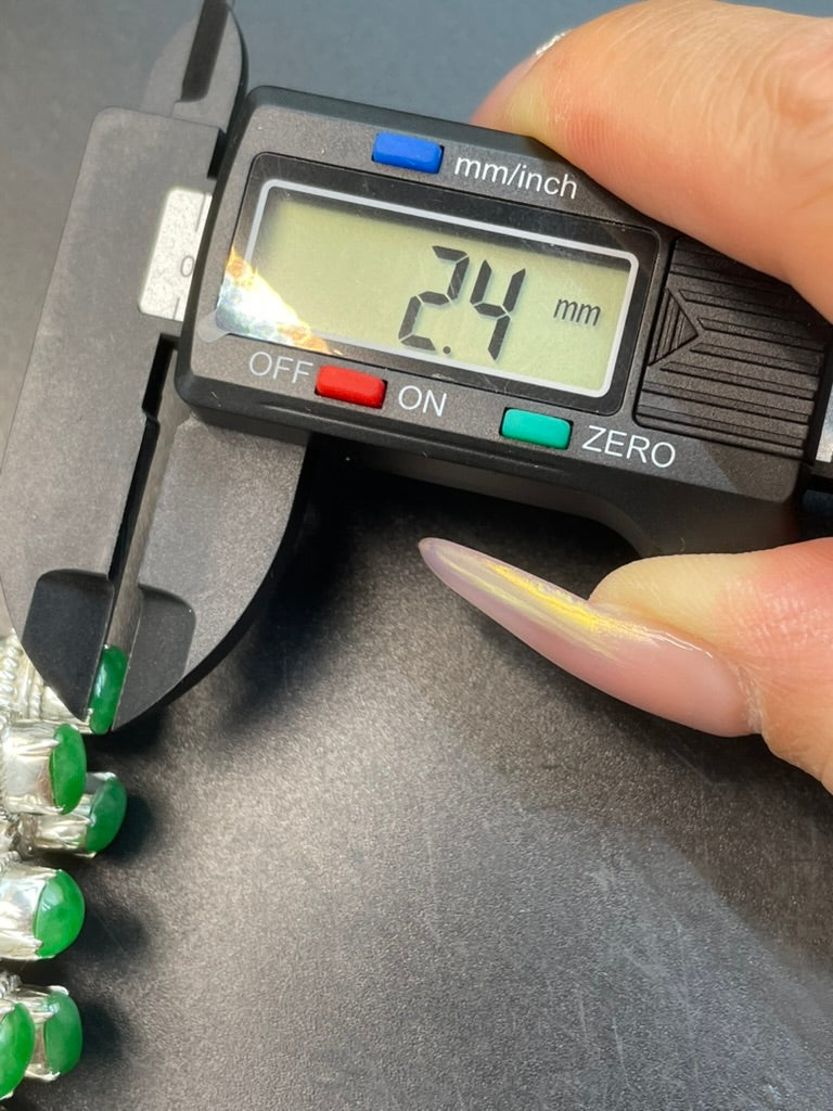 緬甸天然翡翠陽綠蛋面吊墜項鍊