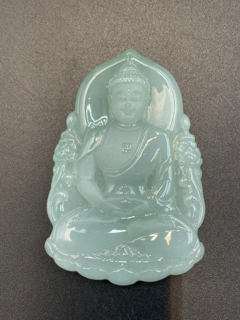 緬甸天然翡翠大日如來佛祖吊墜