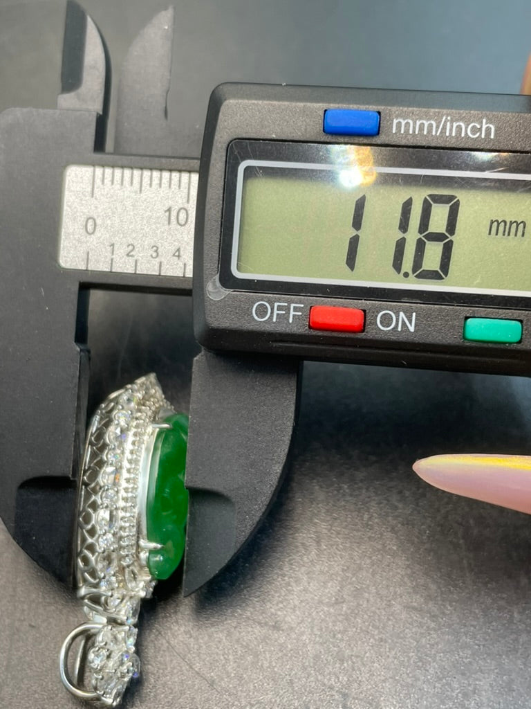 天然緬甸翡翠陽綠福豆吊墜