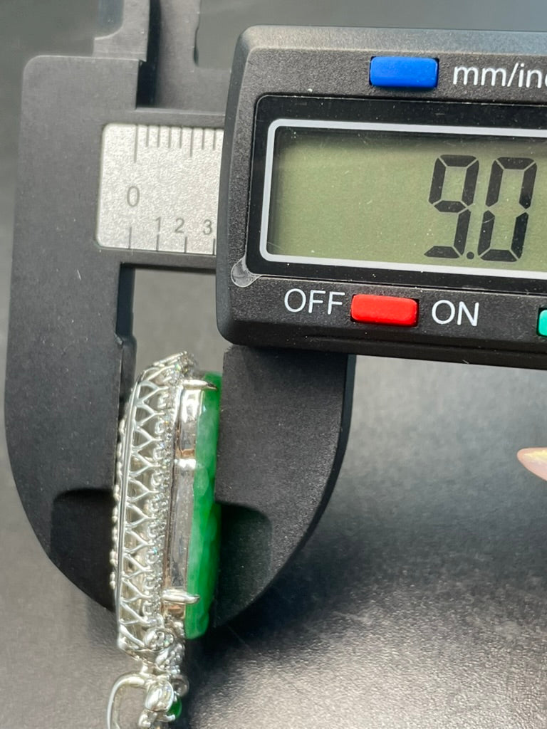 天然緬甸翡翠陽綠如意吊墜