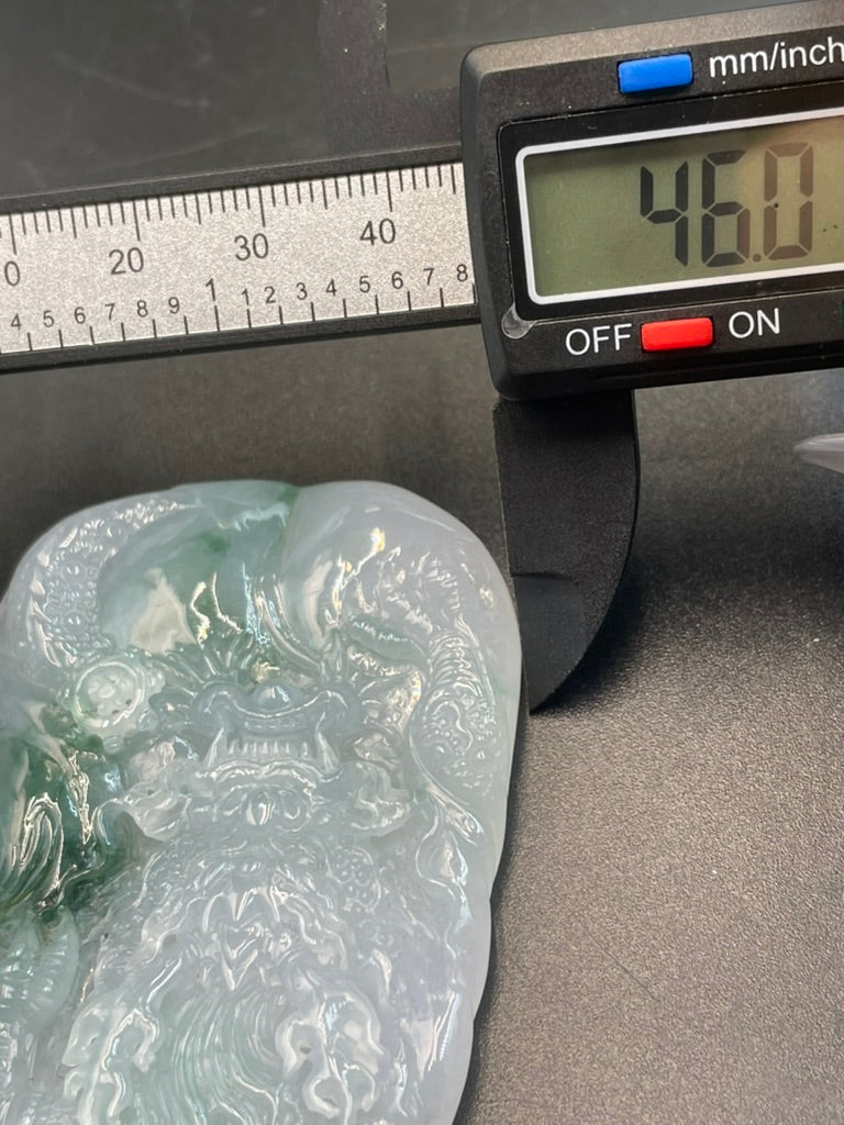 緬甸天然翡翠龍行天下吊墜