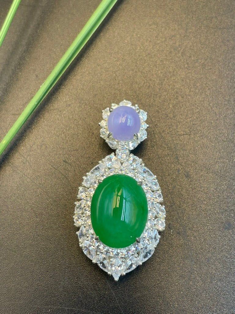 緬甸天然翡翠蛋面吊墜