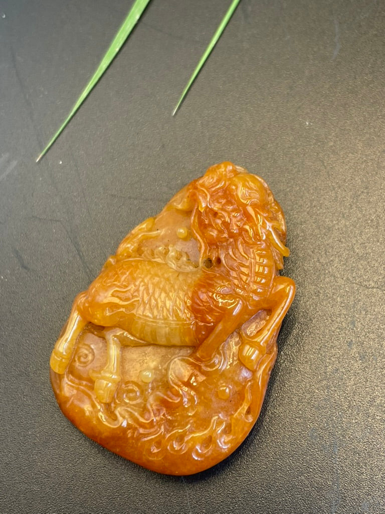 天然緬甸翡翠麒麟吊墜