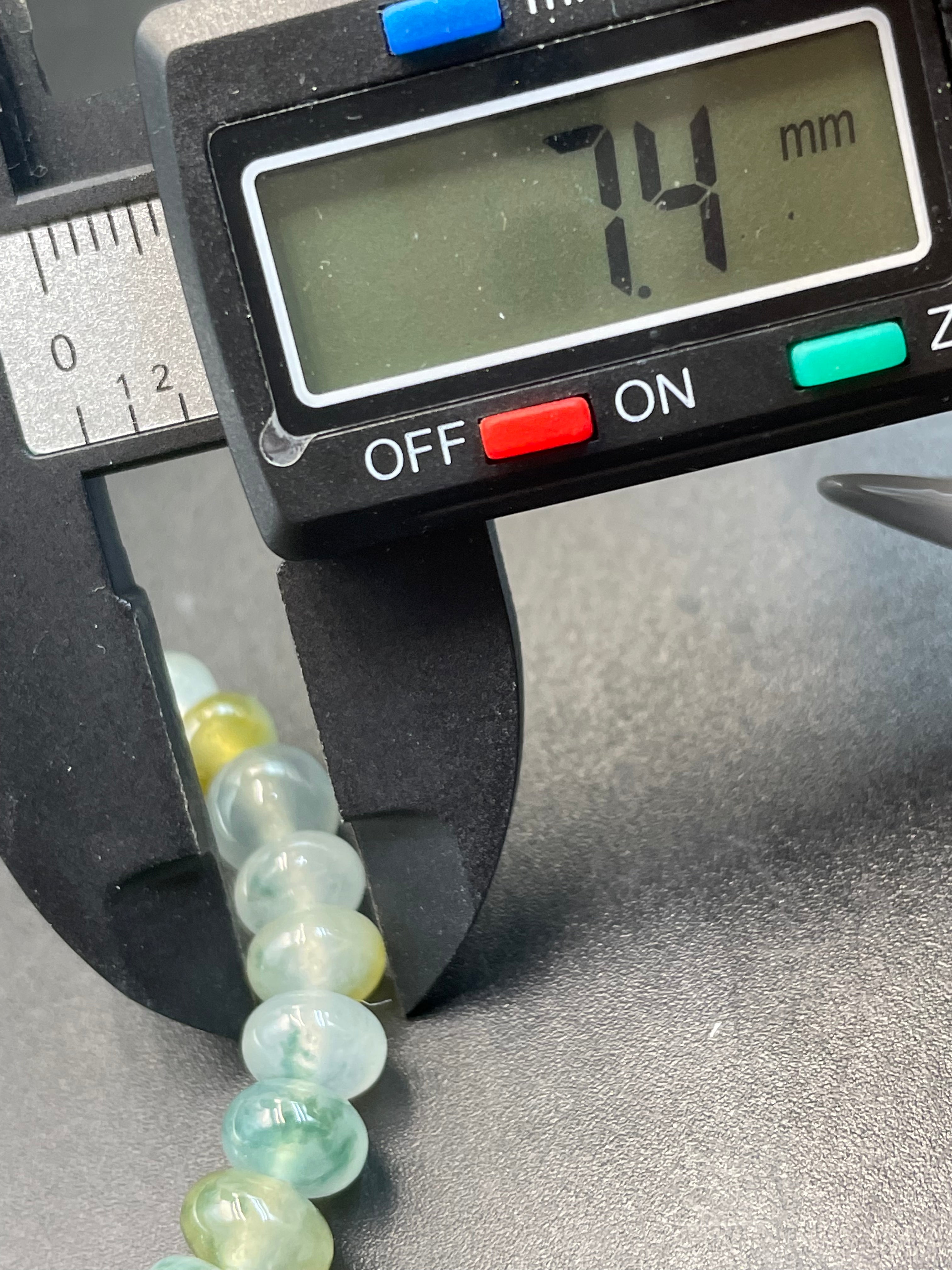 緬甸天然翡翠冰種飄花鼓珠多寶手串手链