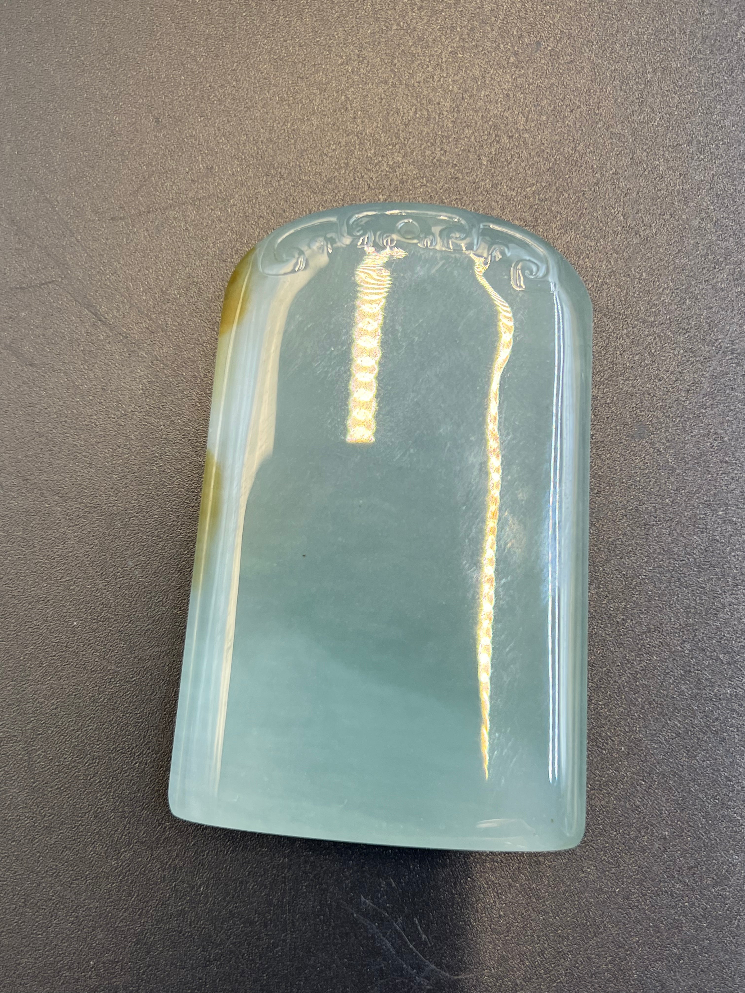 緬甸天然翡翠無事牌吊墜