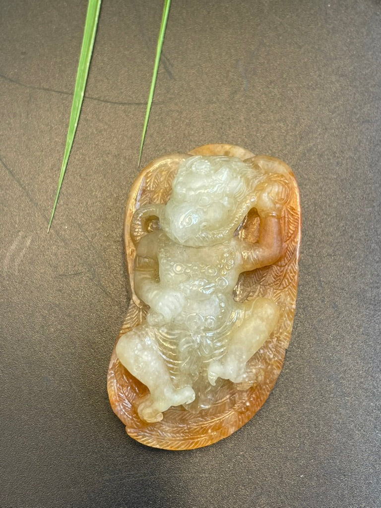 天然緬甸翡翠雷震子吊墜