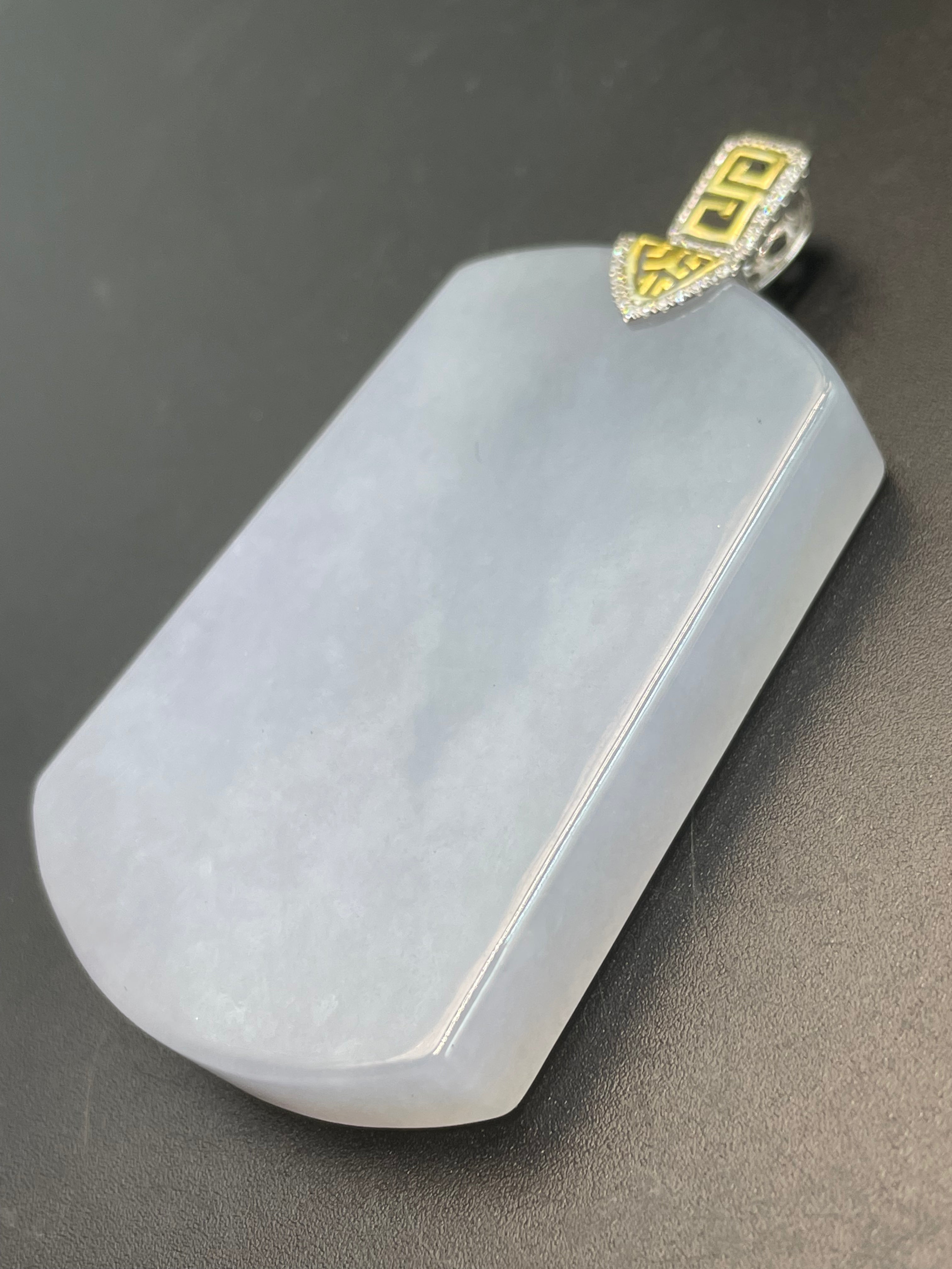 緬甸天然翡翠無事牌吊墜