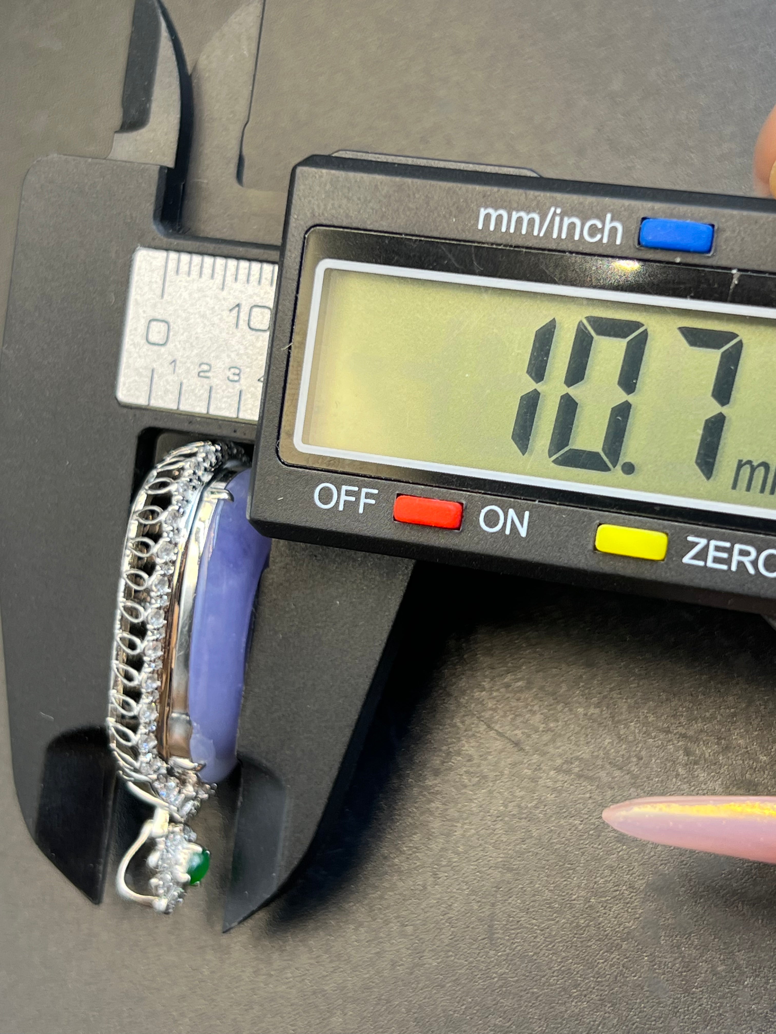 天然緬甸翡翠紫羅蘭如意吊墜