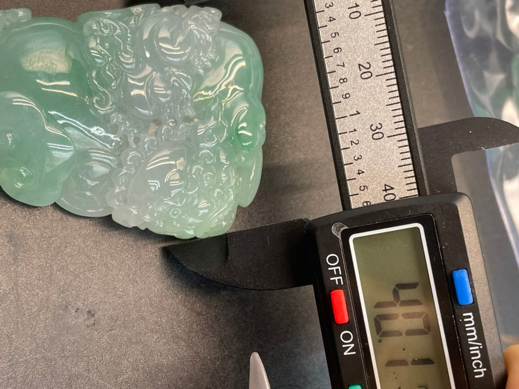 緬甸天然翡翠招財神獸吊墜