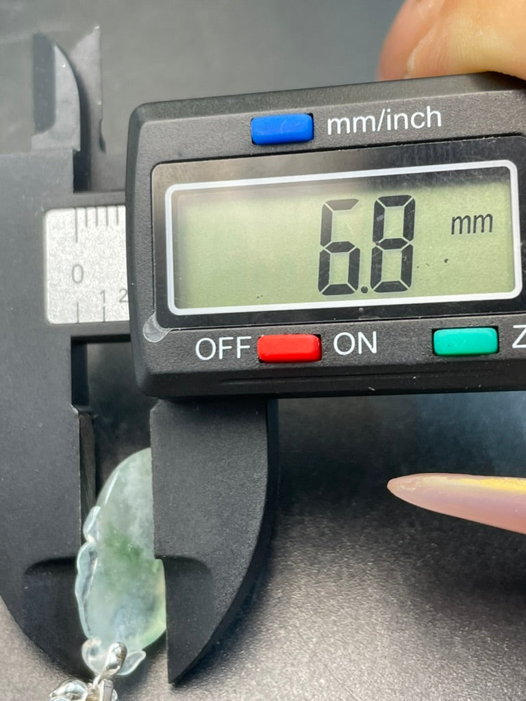 緬甸天然翡翠冰飄花福瓜吊墜