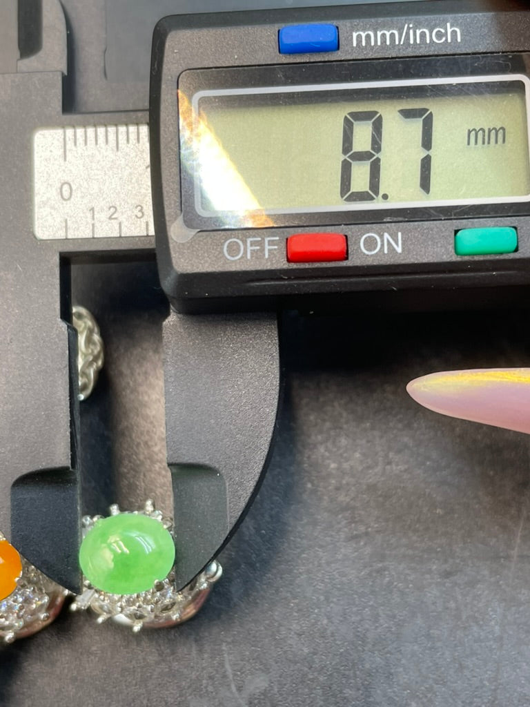 緬甸天然翡翠冰俏色蛋面吊墜項鍊