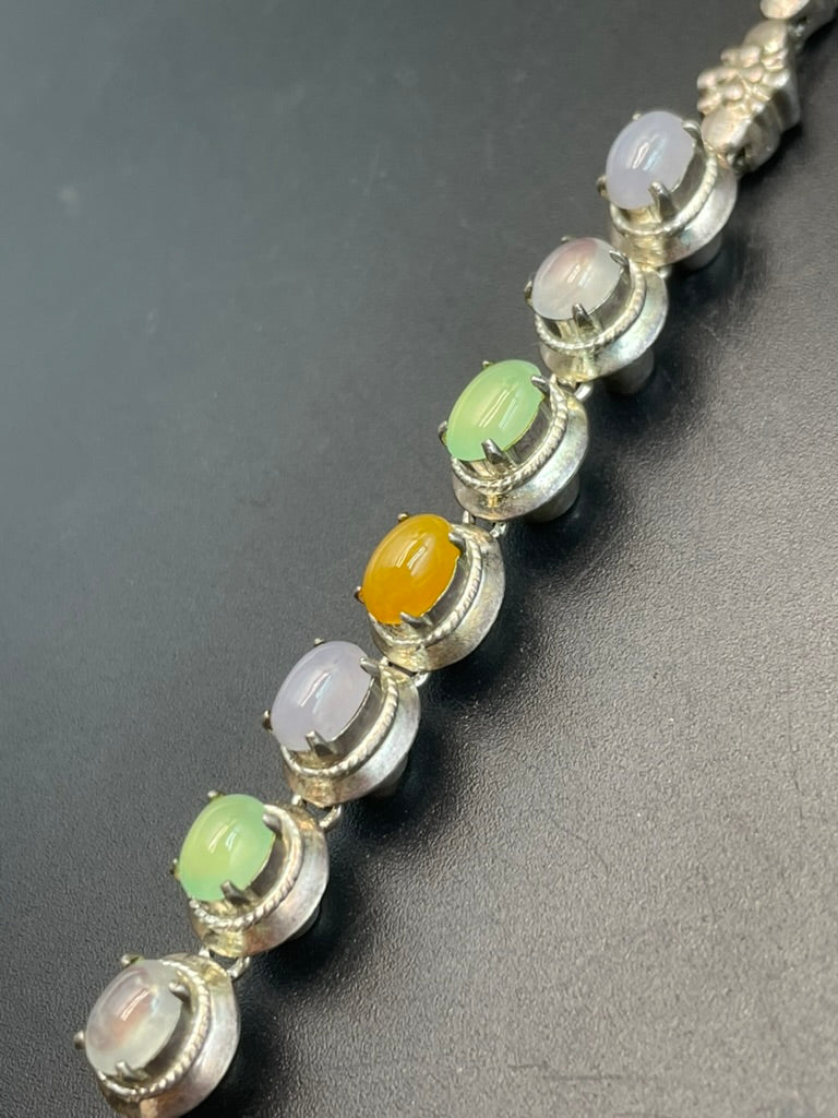 天然翡翠多寶蛋面手鏈