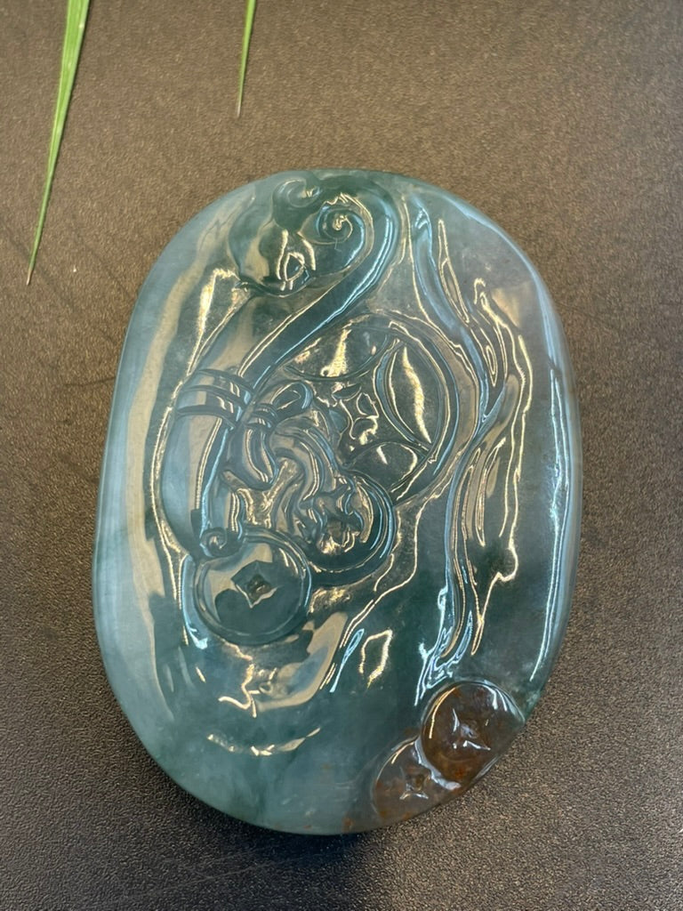天然緬甸翡翠象神吊墜