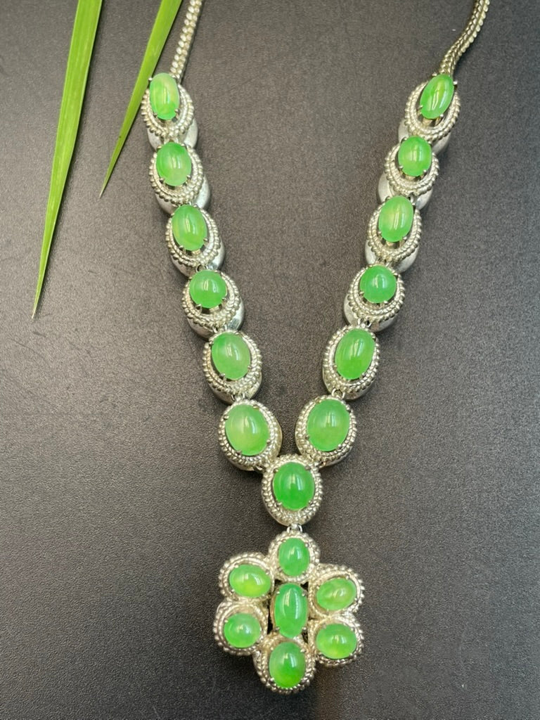 緬甸天然翡翠蛋面吊墜項鍊