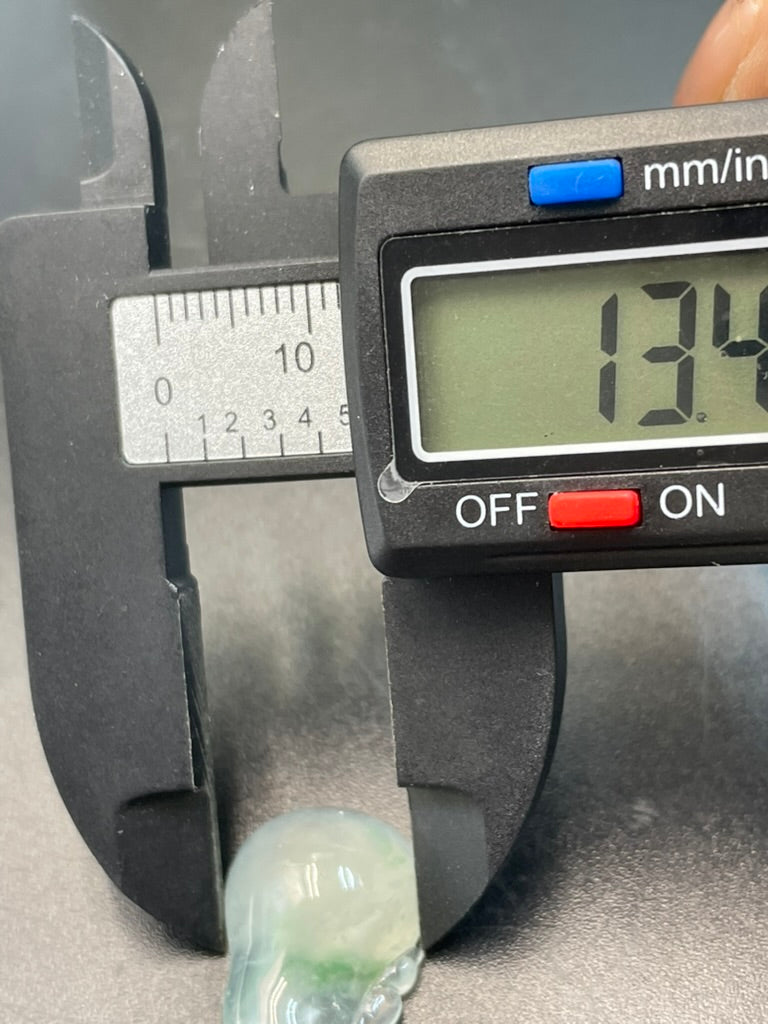 緬甸天然翡翠冰飄花福瓜吊墜