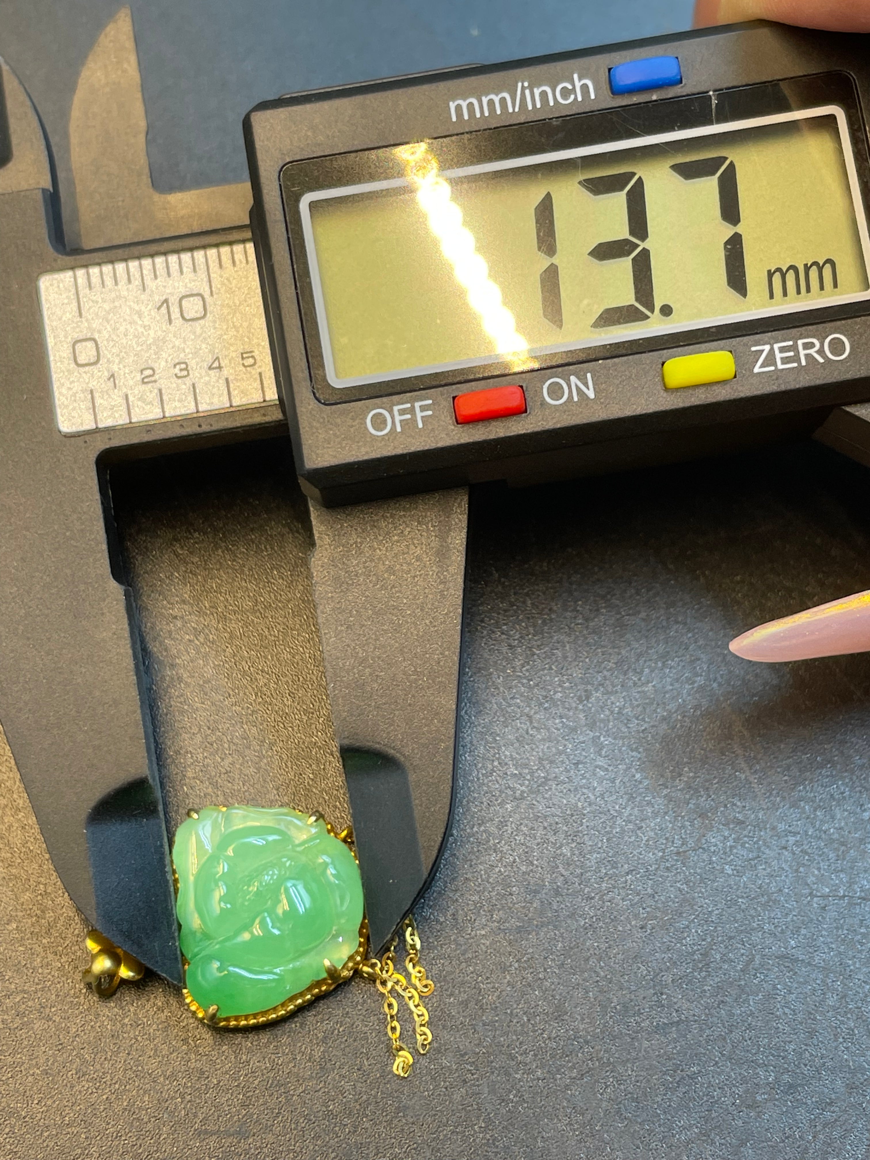 緬甸天然翡翠花開富貴吊墜