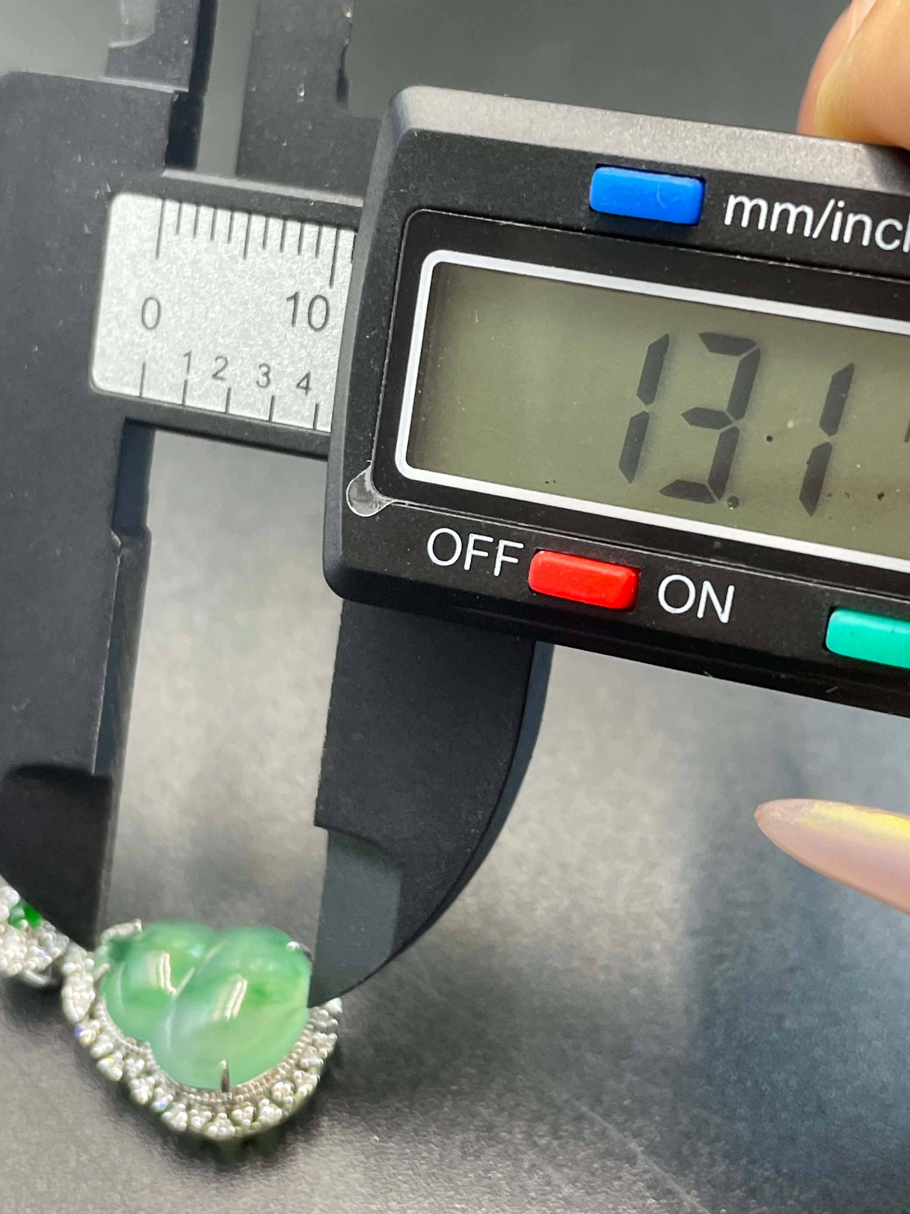 緬甸天然翡翠冰晴飄綠花福祿吊墜