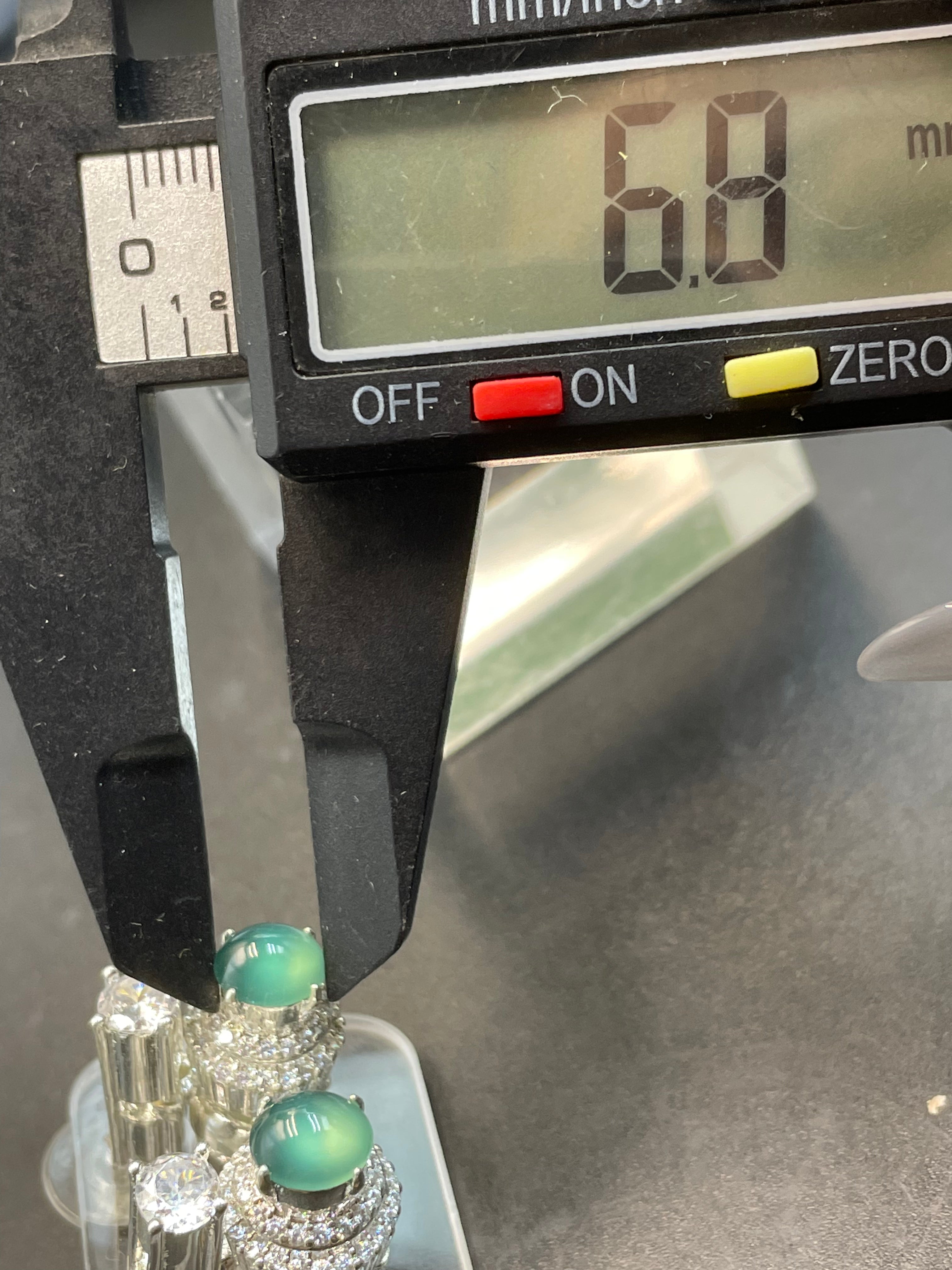 緬甸天然翡翠冰種藍水耳環戒指首飾套裝