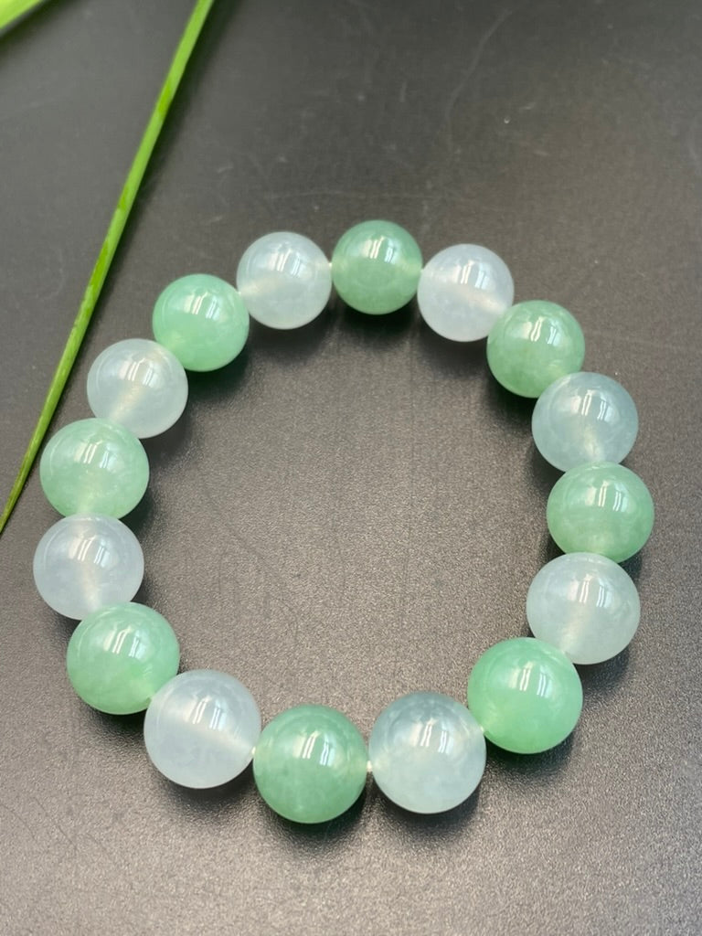 天然緬甸翡翠雙色手串