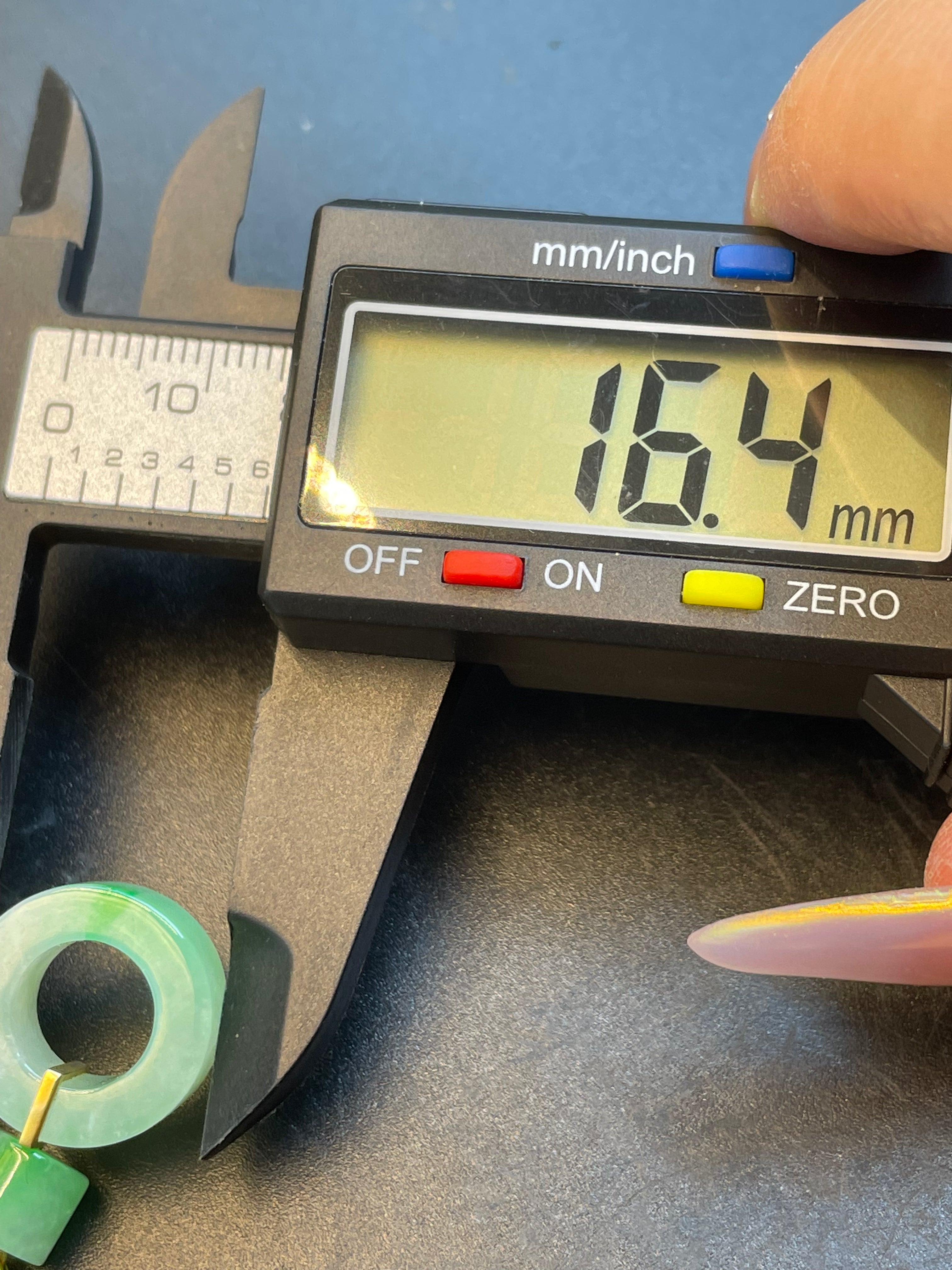 緬甸天然翡翠飄綠平安扣甜甜圈吊墜