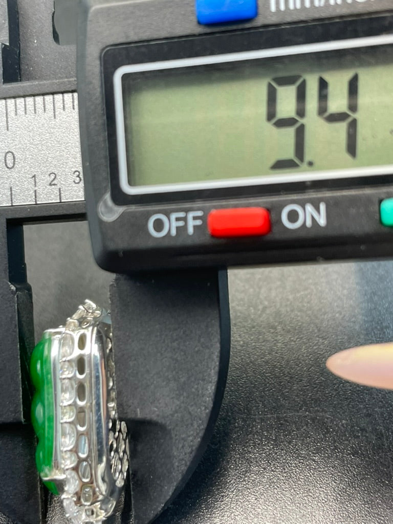 緬甸天然翡翠陽綠福豆/三元及第吊墜