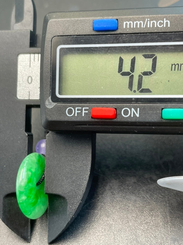 緬甸天然翡翠陽綠平安扣吊墜