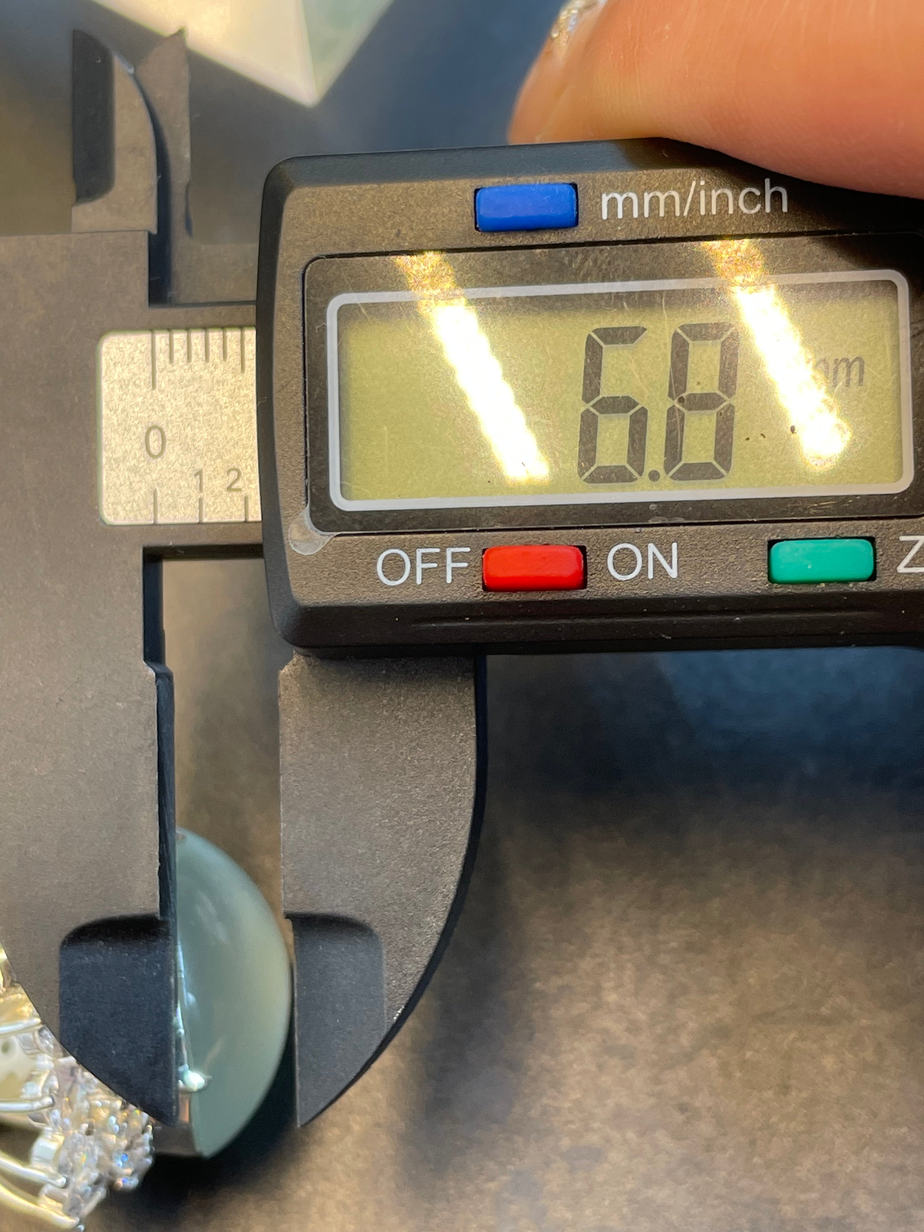 緬甸天然翡翠冰晴藍大蛋面戒指