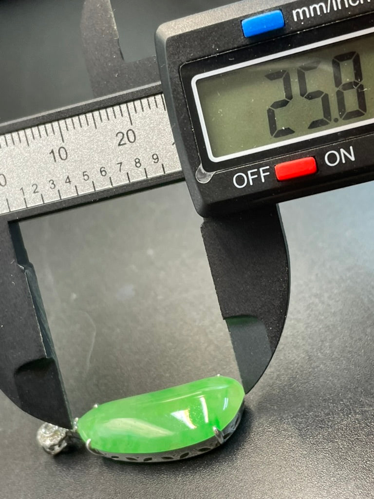 緬甸天然翡翠陽綠福瓜吊墜