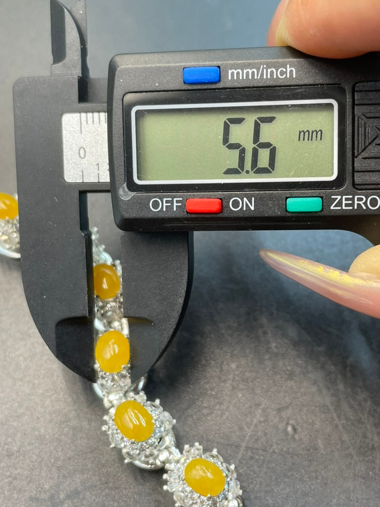緬甸天然翡翠黃翡蛋面手鏈