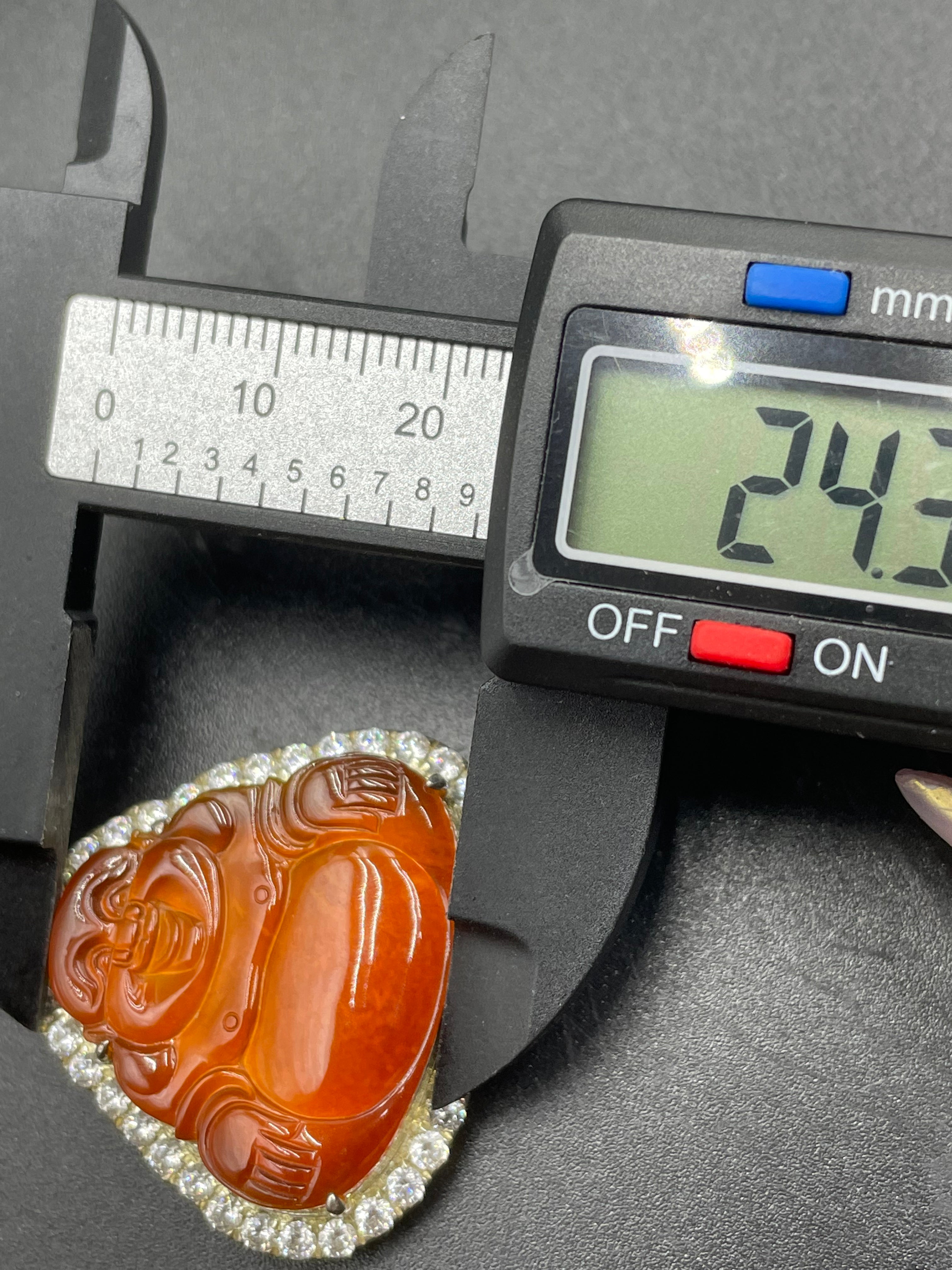 緬甸天然翡翠紅翡彌勒吊墜