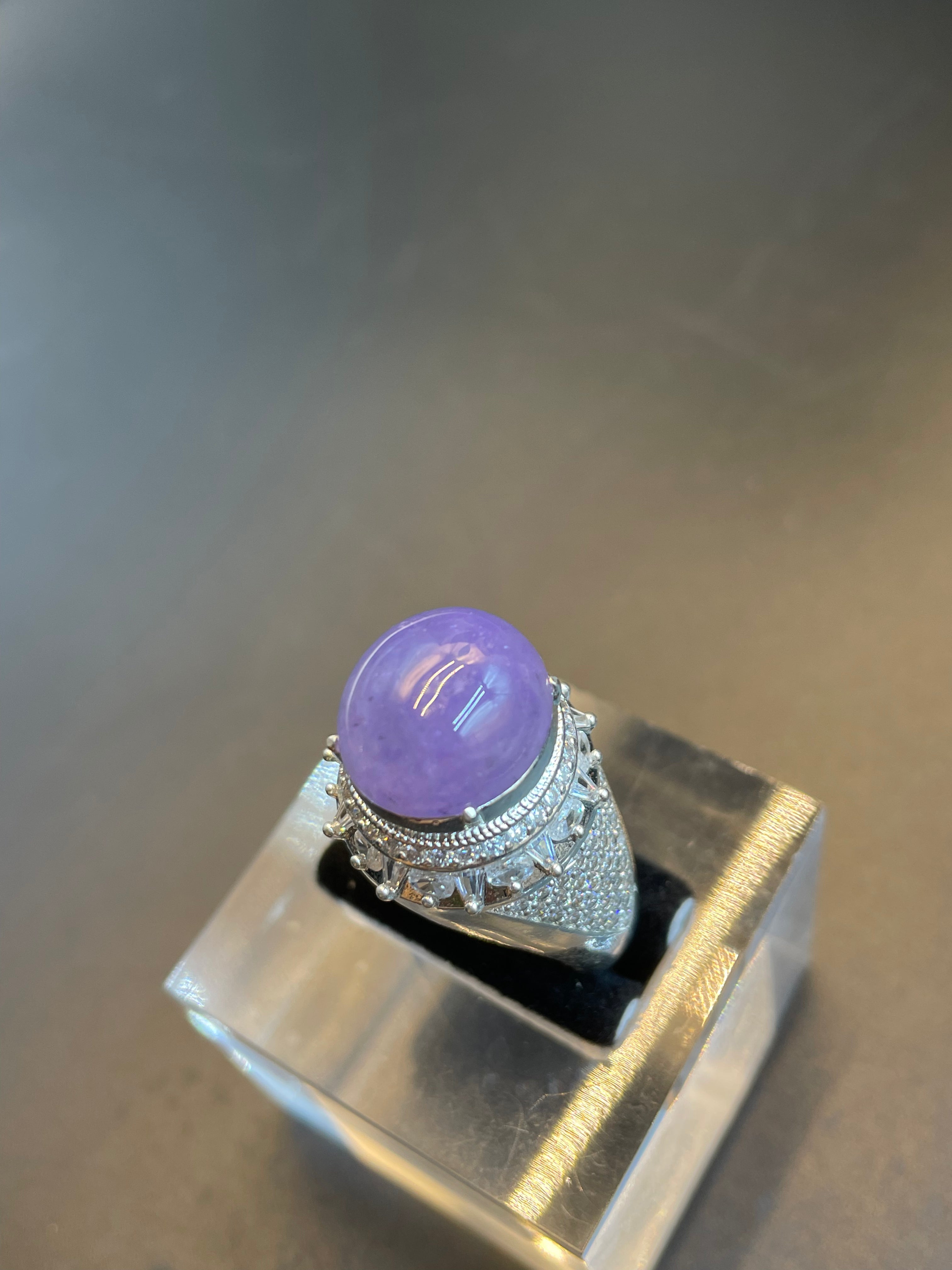 紫羅蘭翡翠吊墜戒指首飾