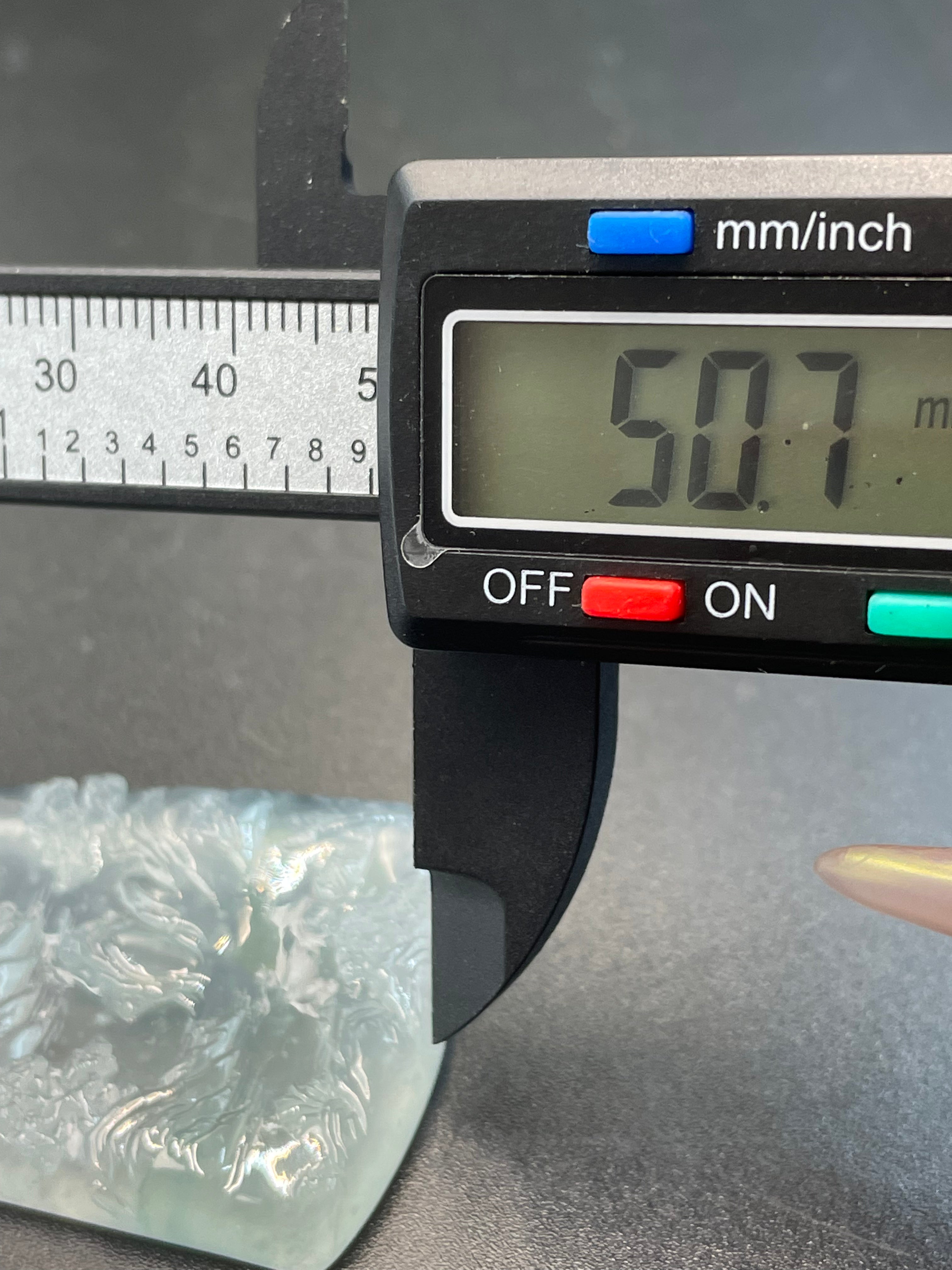 緬甸天然翡翠高冰雪花棉山水意境吊墜