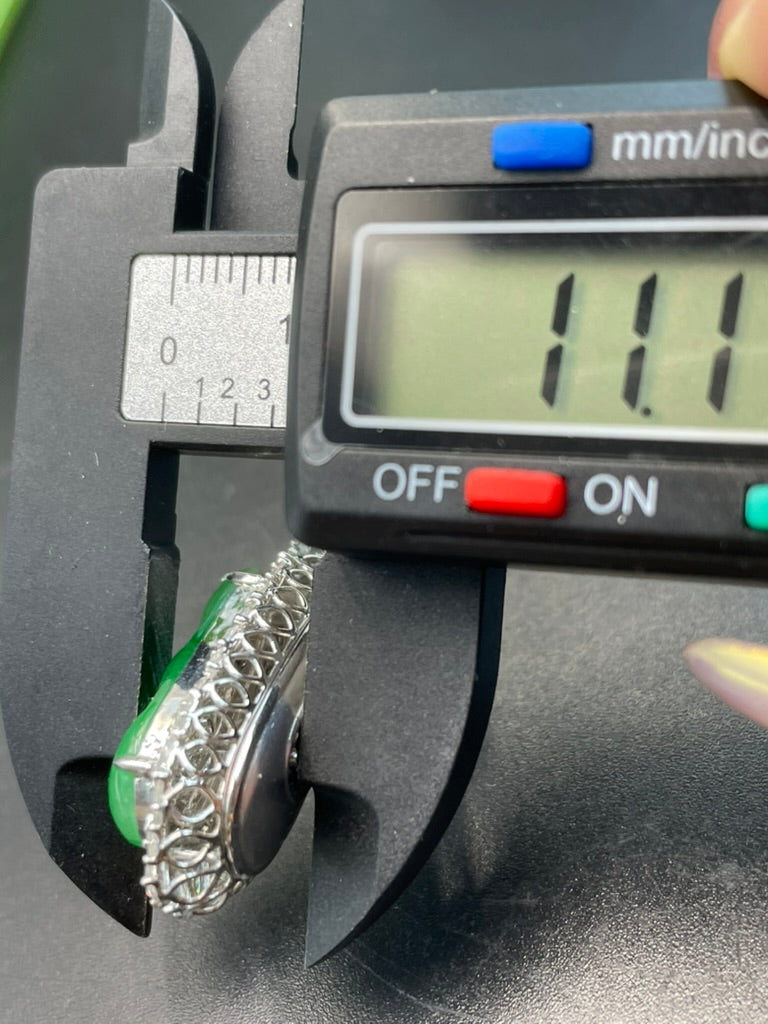 天然緬甸翡翠陽綠福豆吊墜