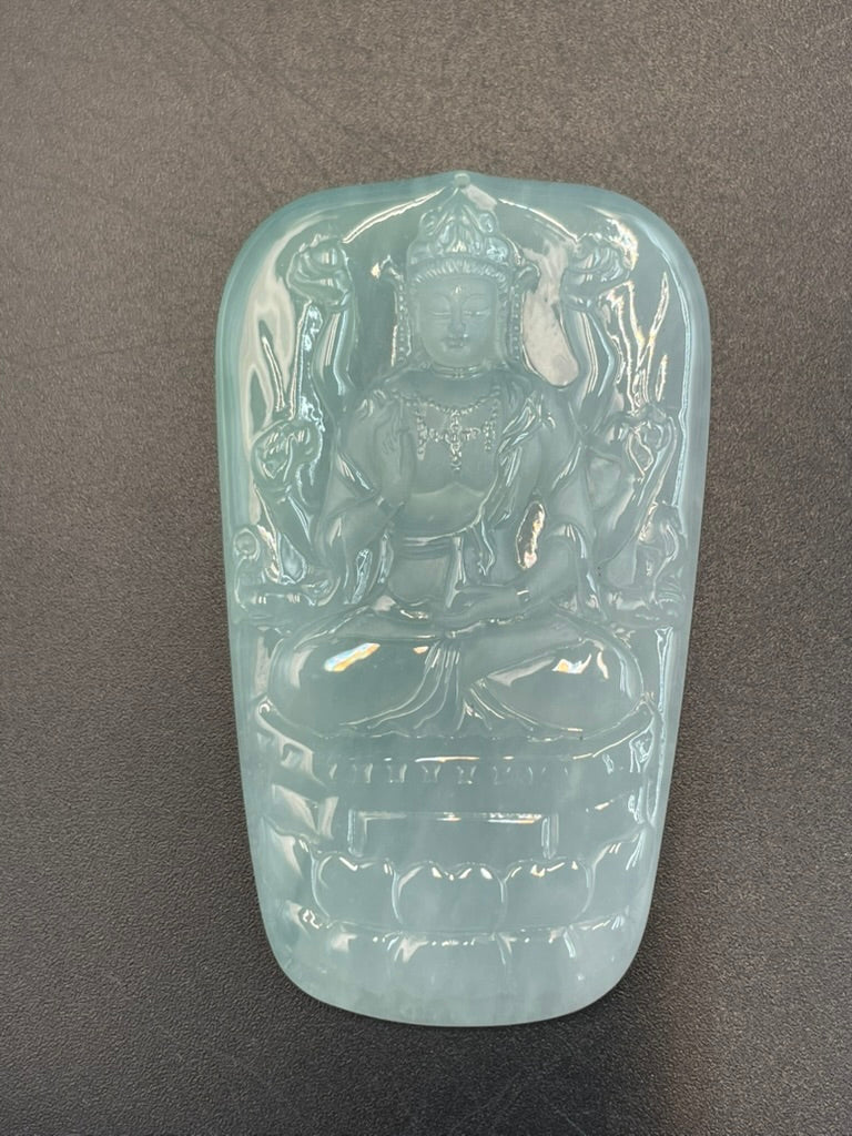 緬甸天然翡翠千手觀音吊墜