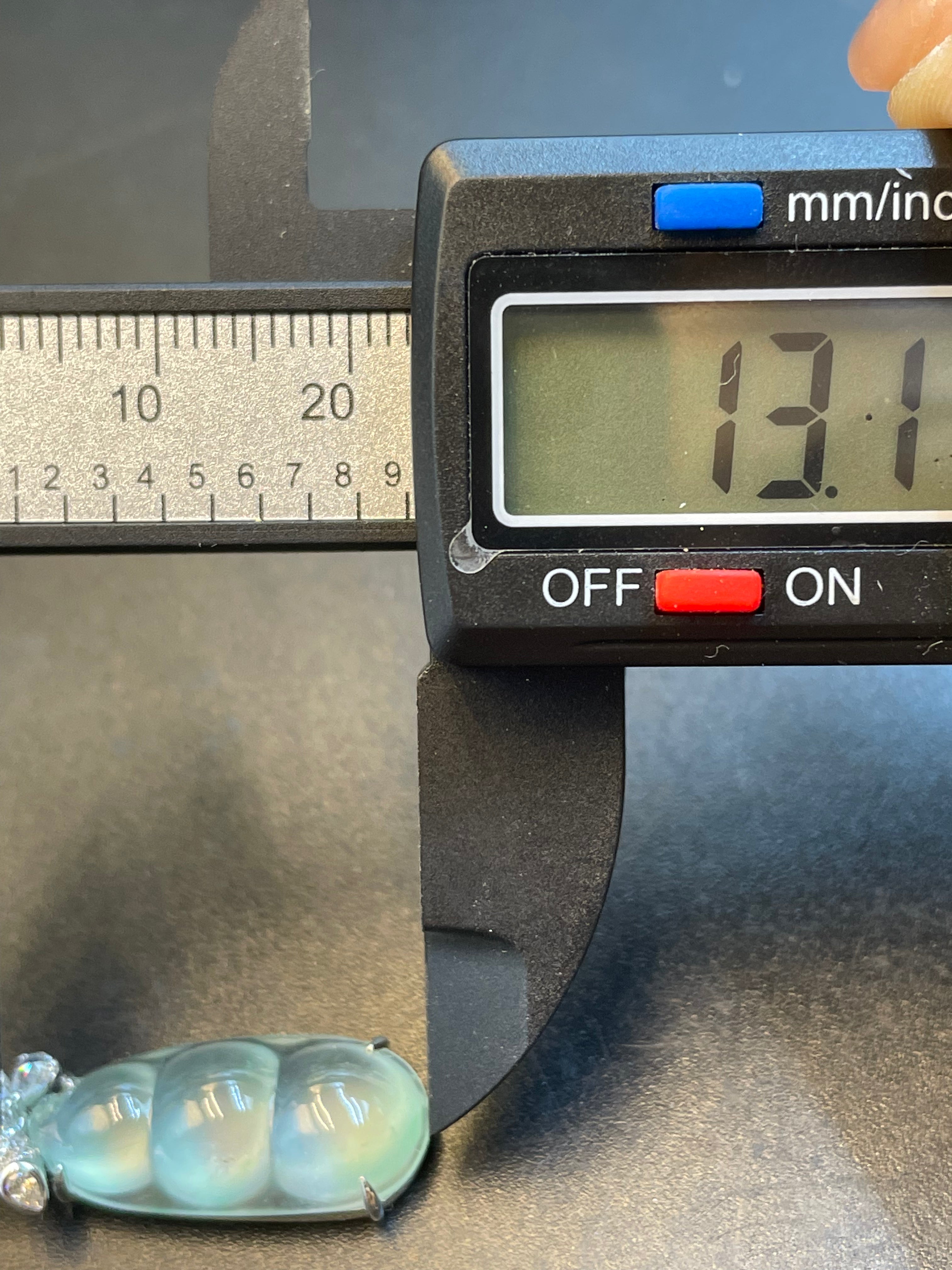 緬甸天然翡翠冰種福豆/三元及第吊墜