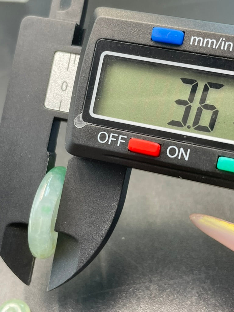 緬甸天然翡翠冰飄花子母扣平安扣吊墜