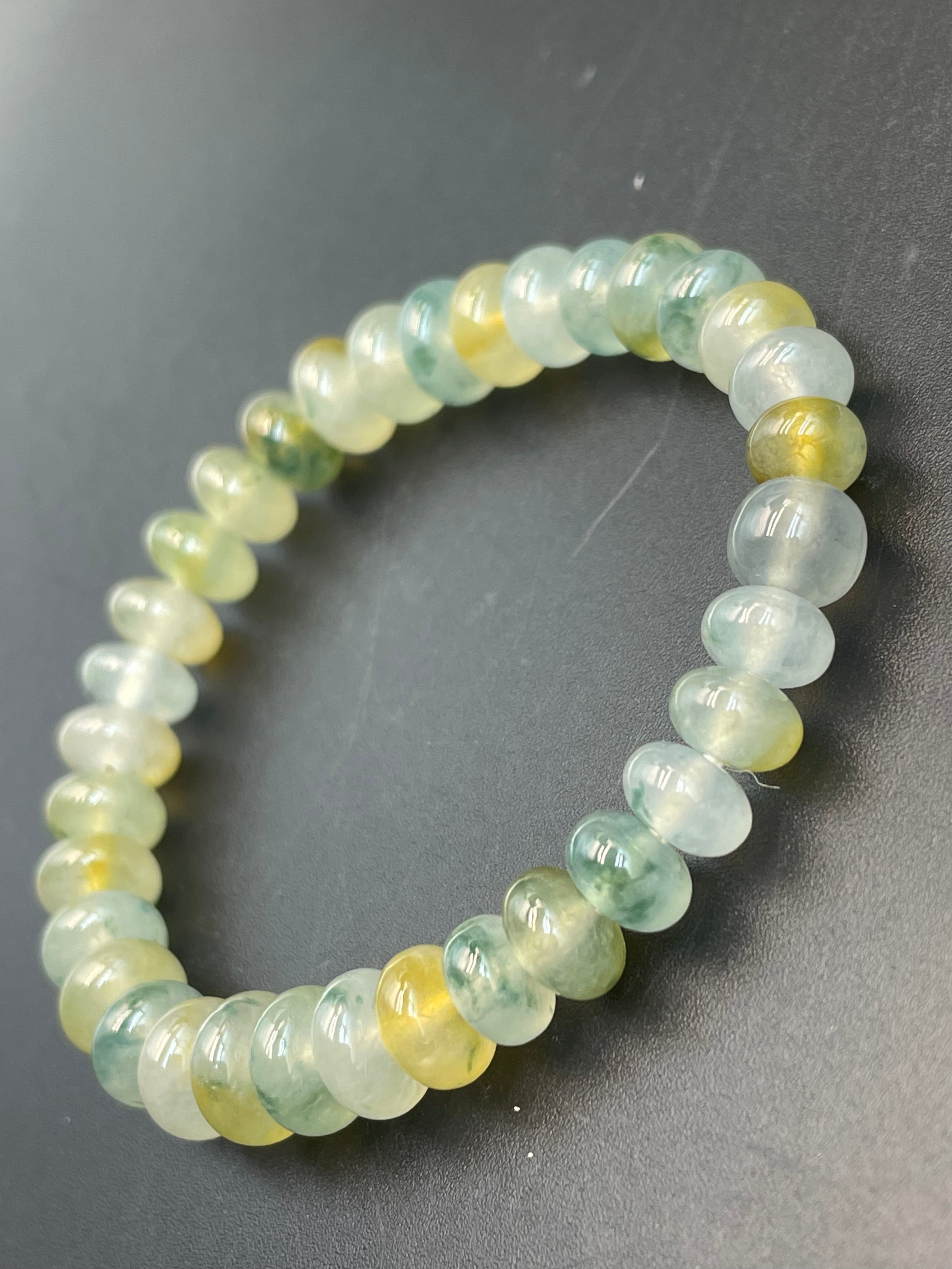 緬甸天然翡翠冰種飄花鼓珠多寶手串手链