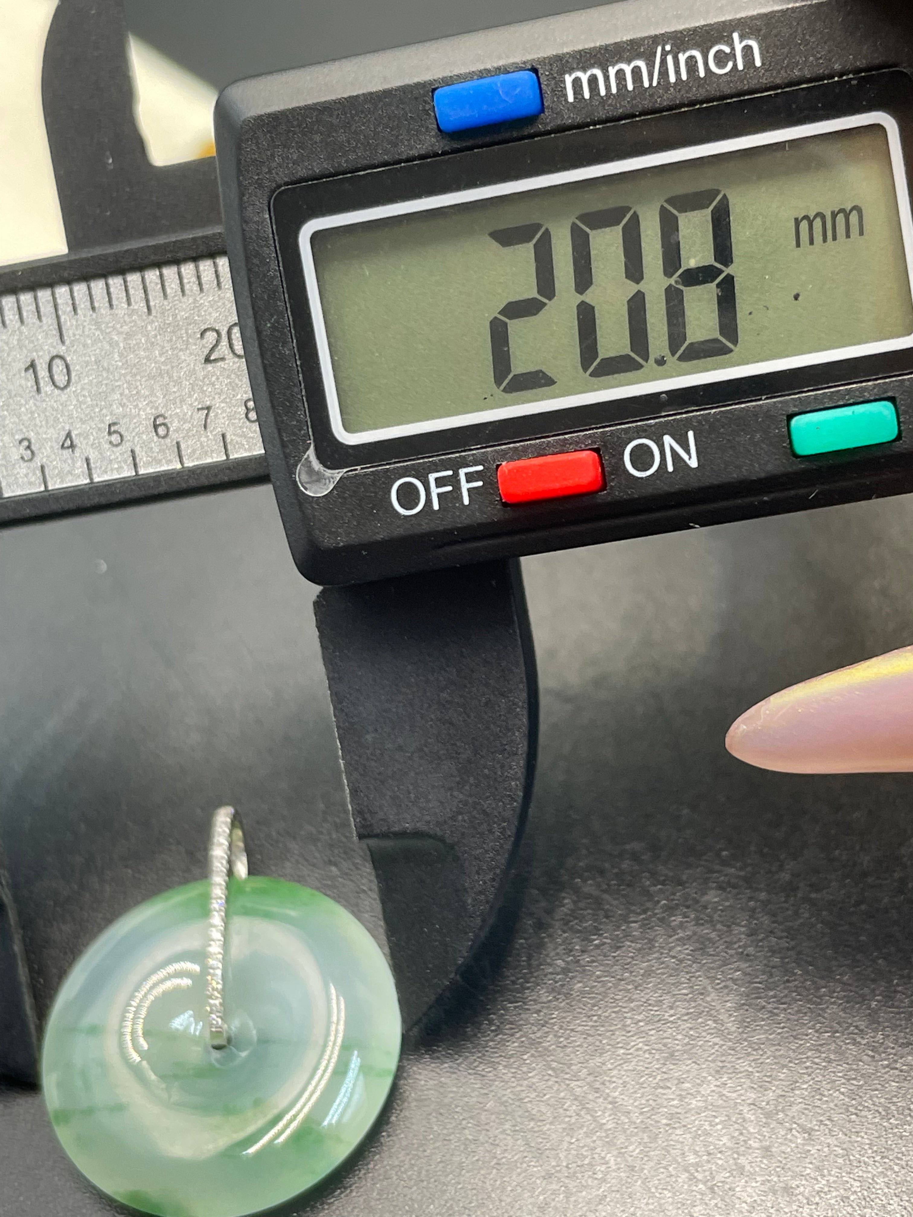 緬甸天然翡翠飄花平安扣吊墜