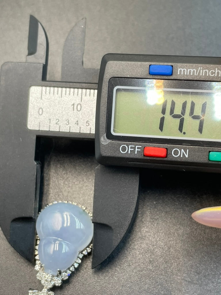 天然緬甸翡翠冰紫福祿吊墜