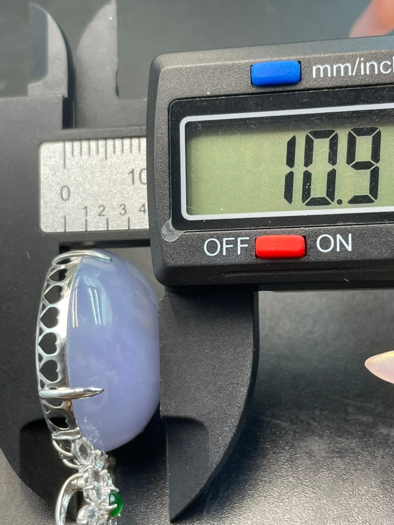 天然緬甸翡翠紫羅蘭蛋面吊墜