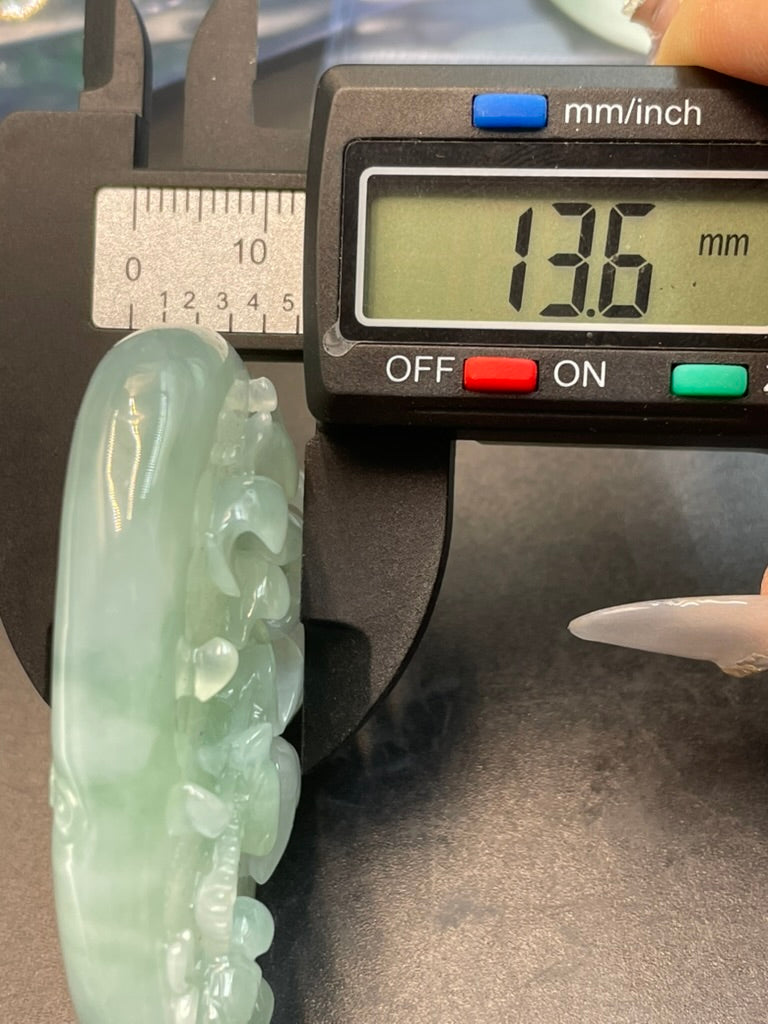 緬甸天然翡翠花鳥牌吊墜