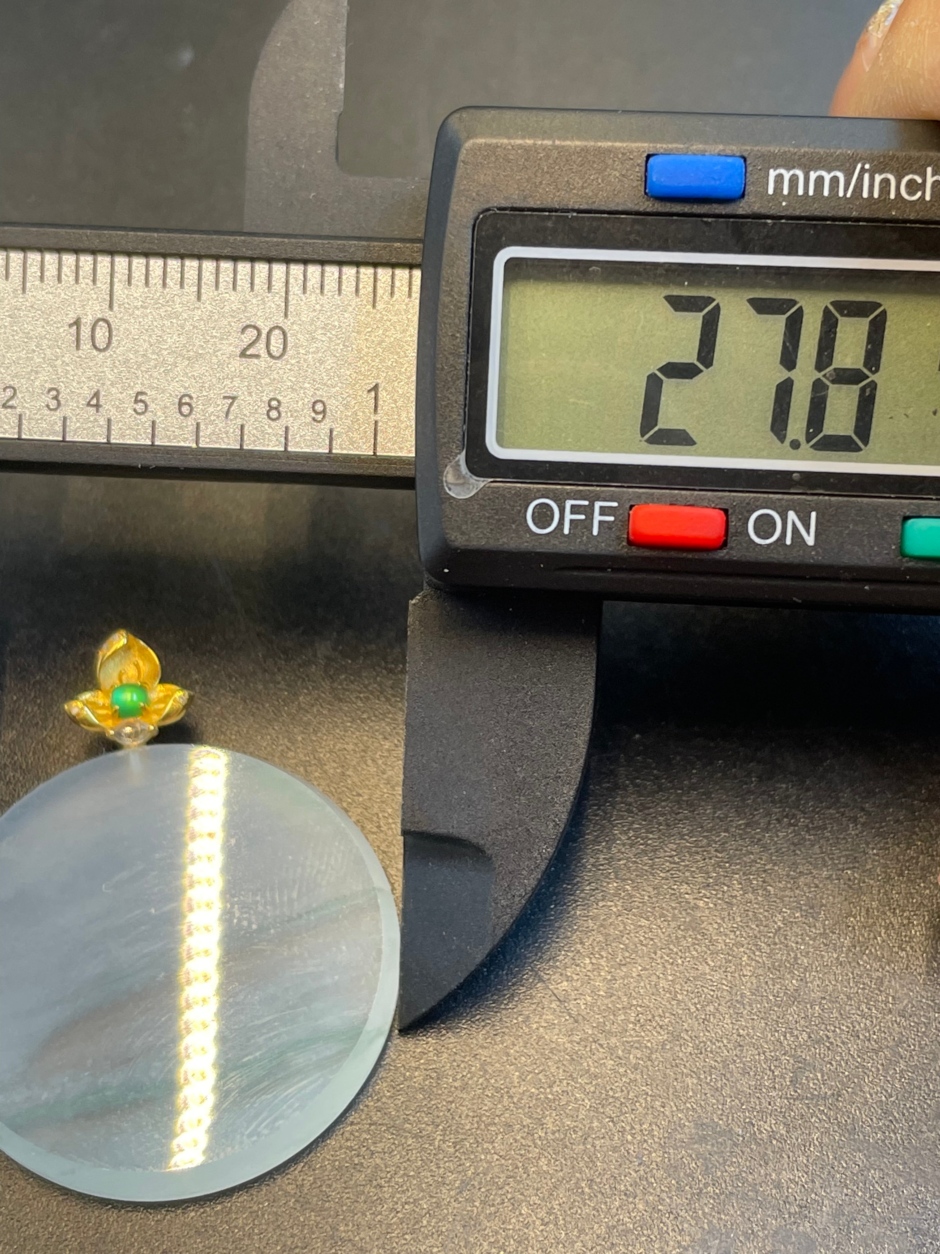 緬甸天然翡翠無事圓牌吊墜