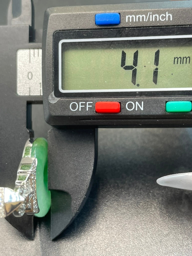 緬甸天然翡翠冰种飘陽綠平安扣吊墜