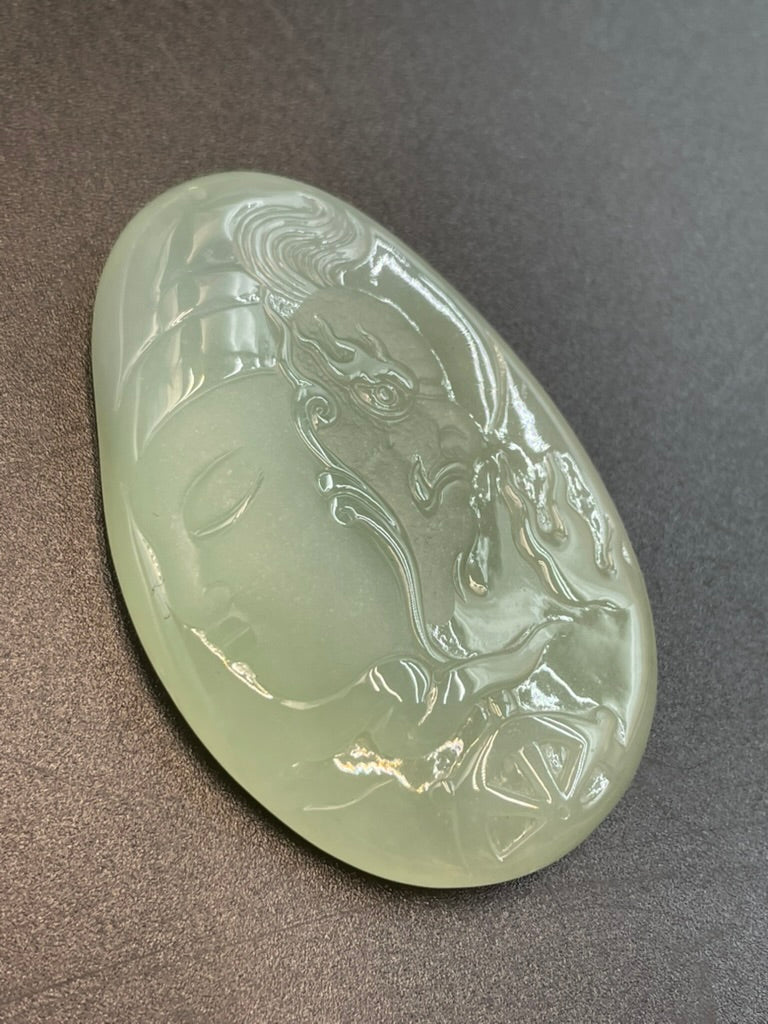 緬甸天然翡翠慈威並濟吊墜