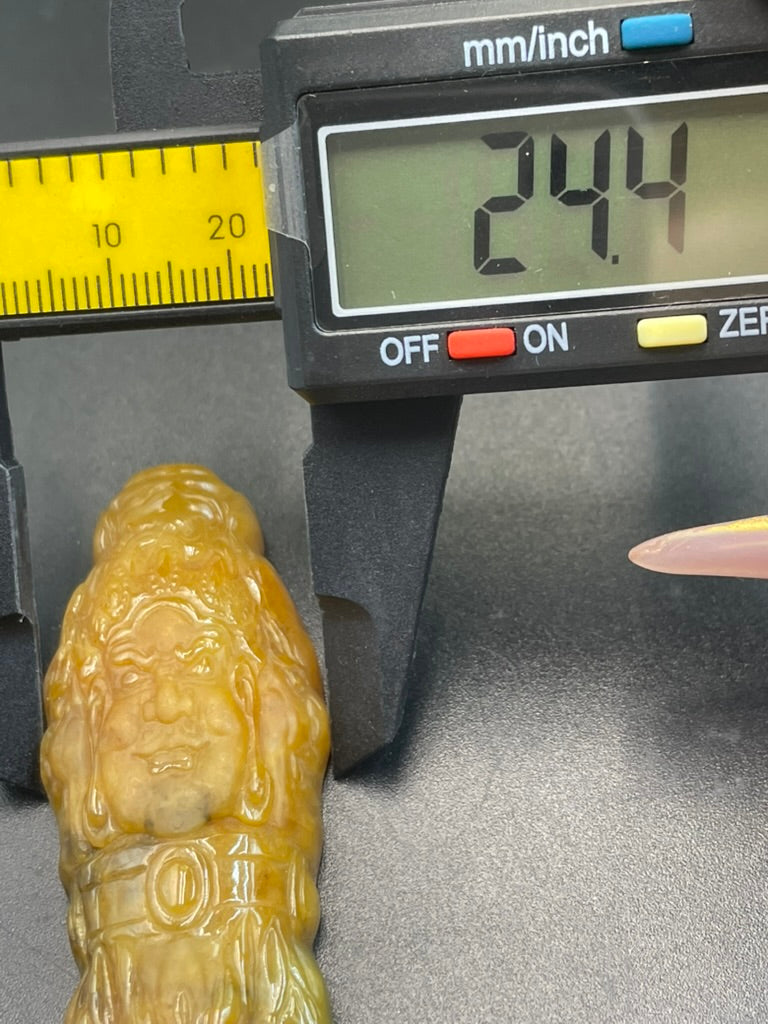 緬甸天然翡翠精雕降魔杵吊墜