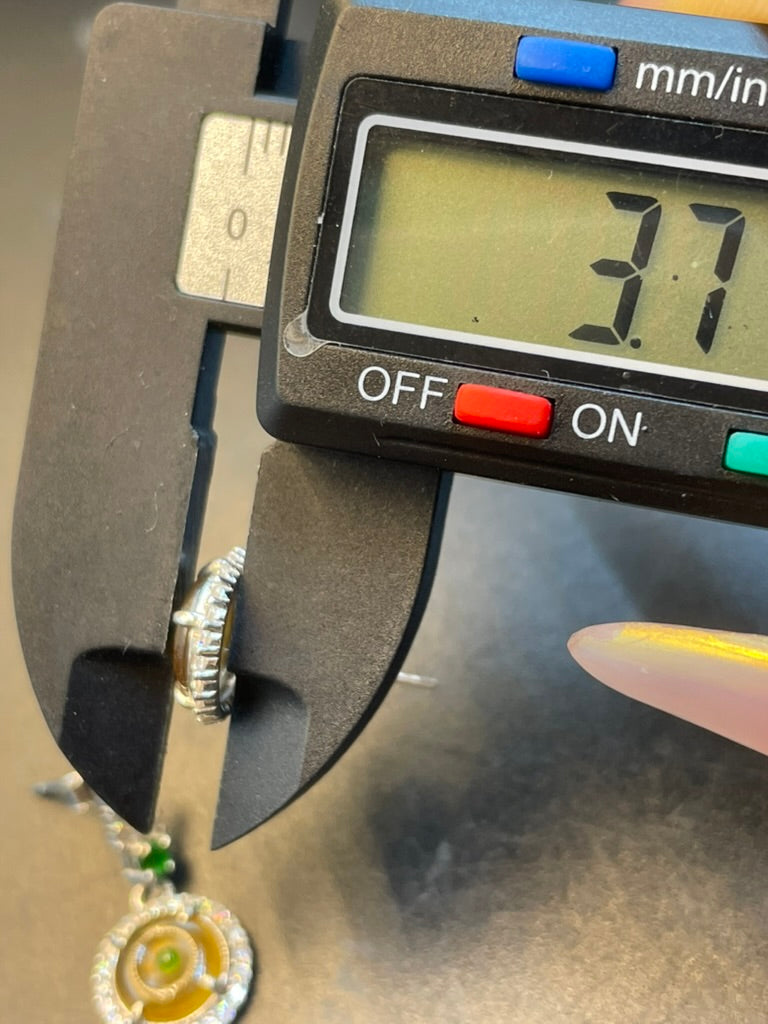 緬甸天然翡翠黃翡平安扣蛋面耳環耳墜