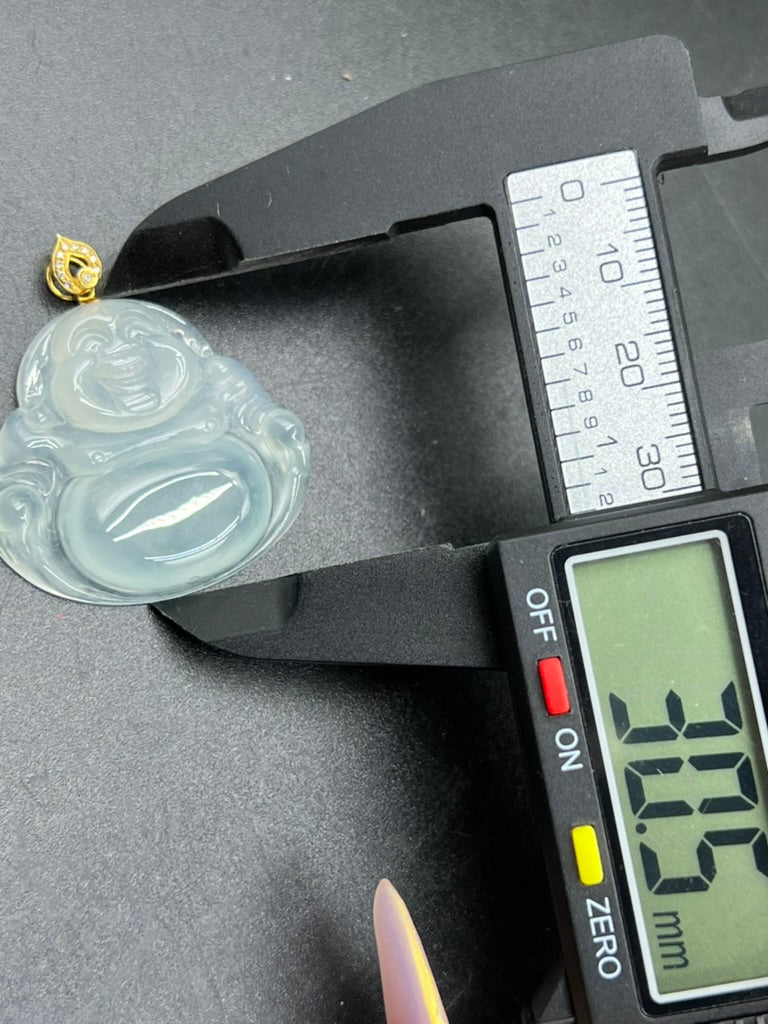 緬甸天然翡翠冰種彌勒佛公吊墜
