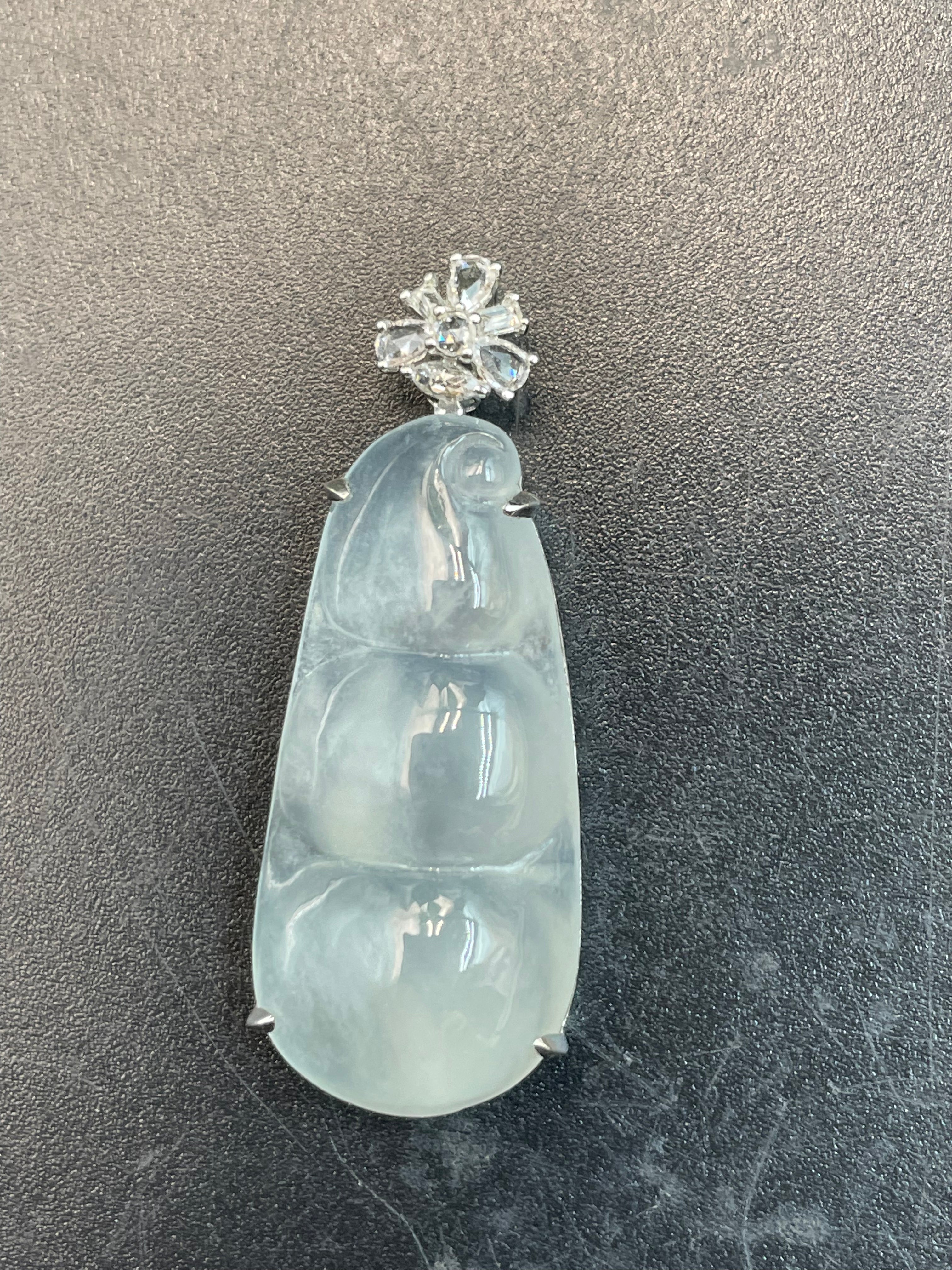 緬甸天然翡翠福豆/三元及第吊墜