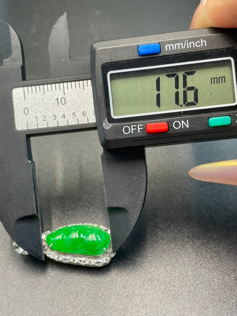 緬甸天然翡翠陽綠福豆/三元及第吊墜